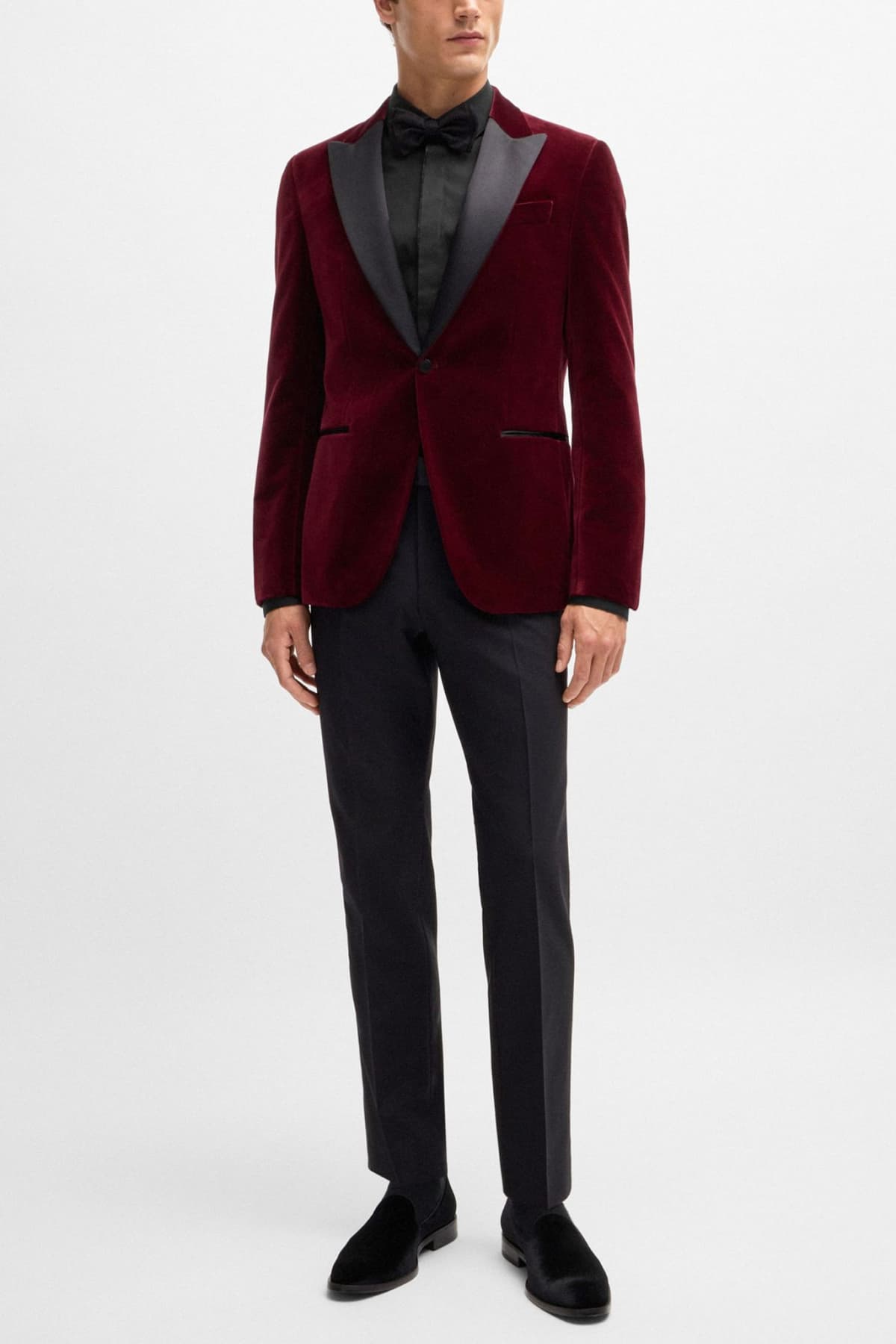 BOSS ΠΟΥΚΑΜΙΣΟ SLIM FIT EASY IRON H-HANK-PARTY2-221 ΜΑΥΡΟ