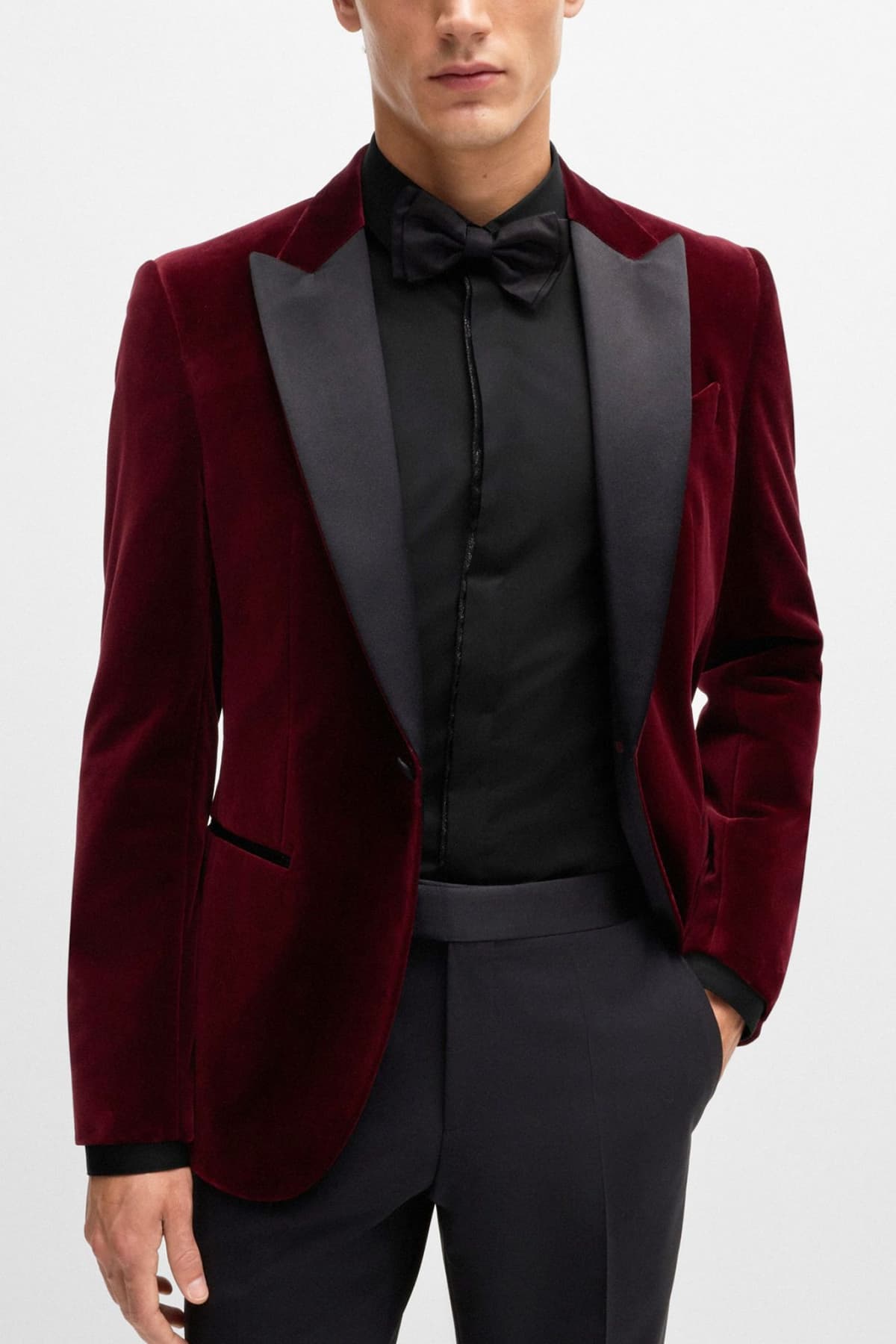 BOSS ΠΟΥΚΑΜΙΣΟ SLIM FIT EASY IRON H-HANK-PARTY2-221 ΜΑΥΡΟ