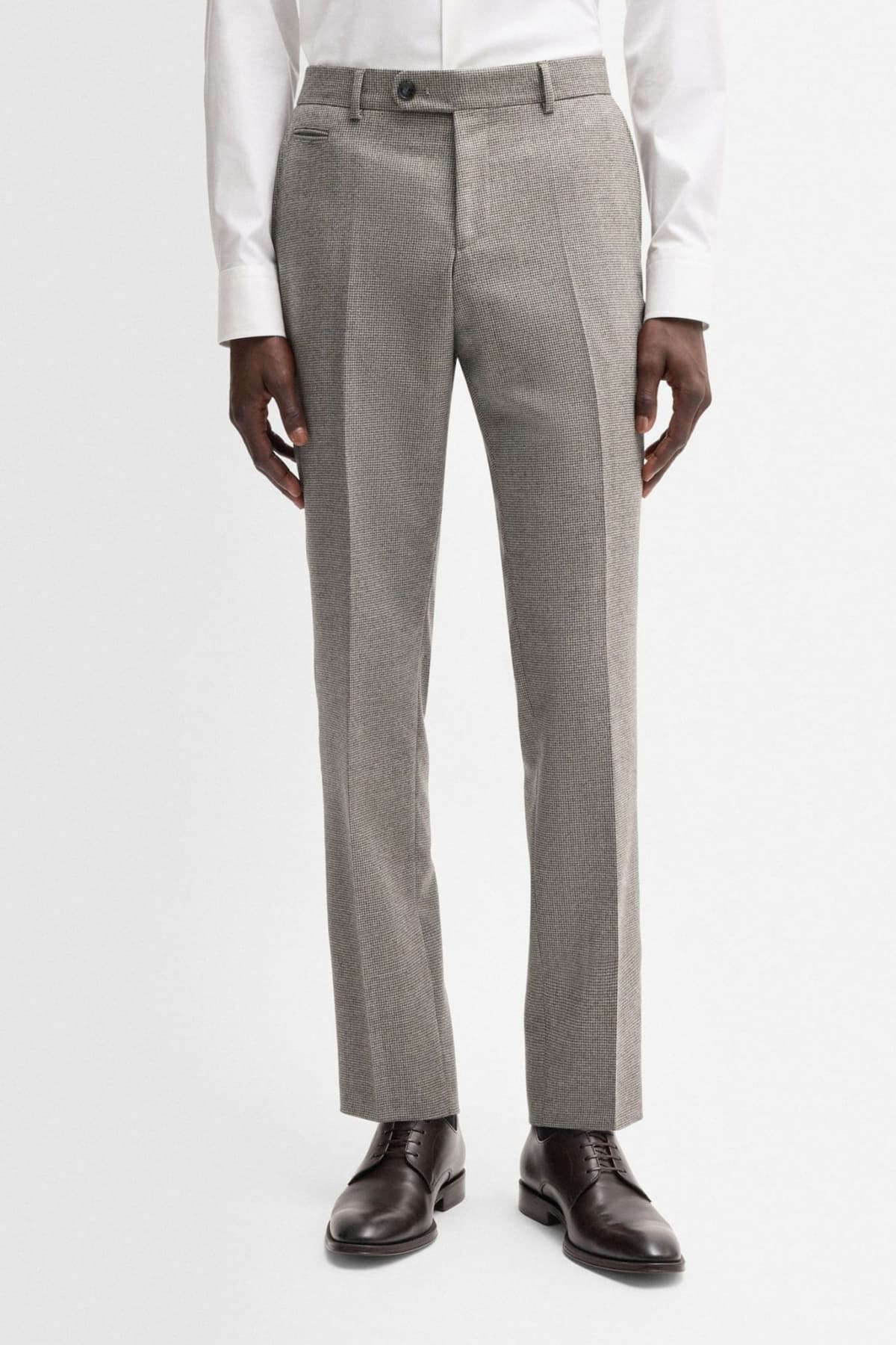 BOSS ΠΑΝΤΕΛΟΝΙ CHINO ΜΙΚΡΟΣΧΕΔΙΟ SLIM FIT Η-GENIUS-DTL-243 ΓΚΡΙ