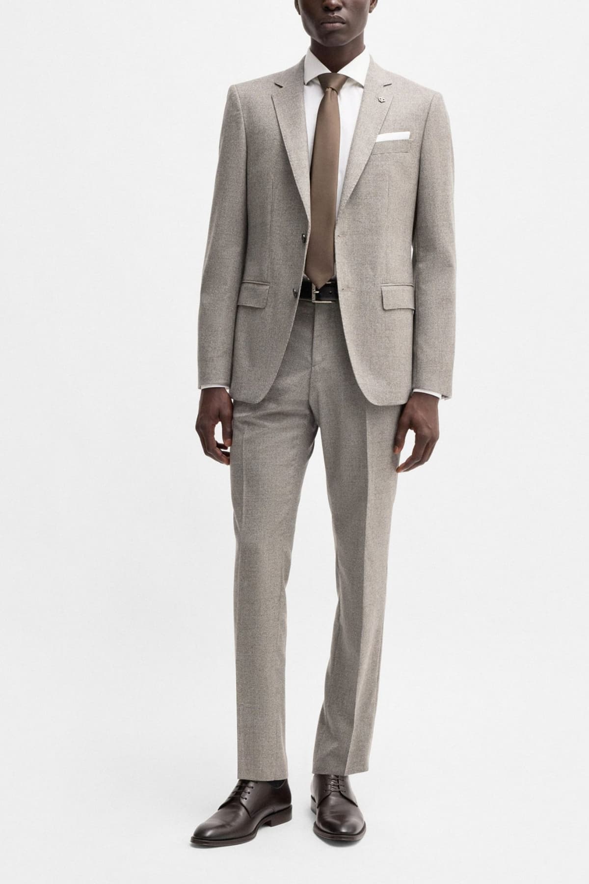 BOSS ΠΑΝΤΕΛΟΝΙ CHINO ΜΙΚΡΟΣΧΕΔΙΟ SLIM FIT Η-GENIUS-DTL-243 ΓΚΡΙ