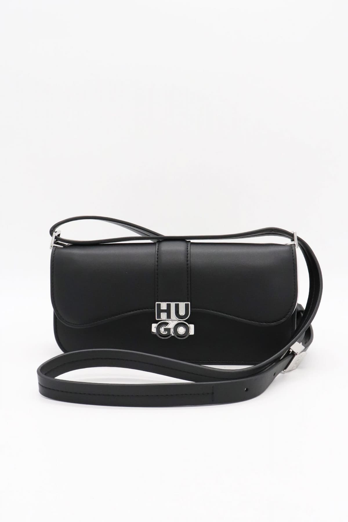 HUGO ΤΣΑΝΤΑ CROSS BODY MELANIE SHBAG-CLOSPP LOGO ΜΑΥΡΟ