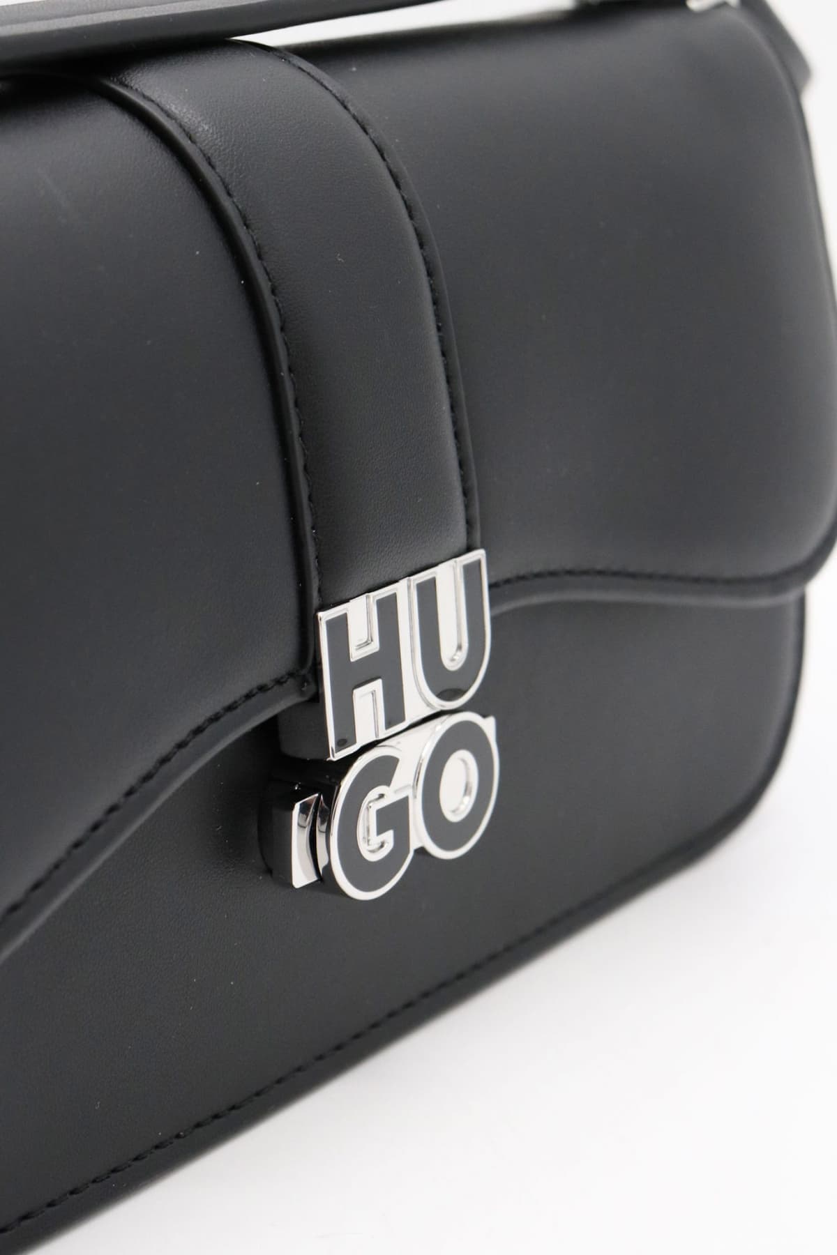 HUGO ΤΣΑΝΤΑ CROSS BODY MELANIE SHBAG-CLOSPP LOGO ΜΑΥΡΟ