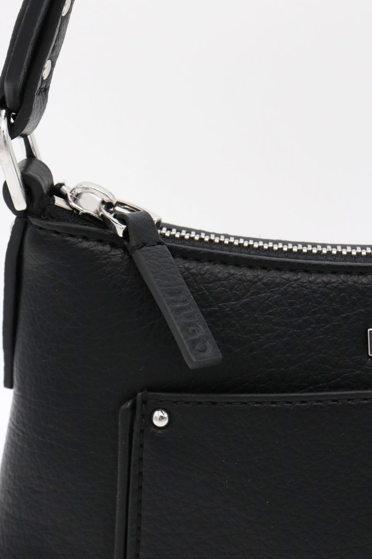 HUGO ΤΣΑΝΤΑ ΩΜΟΥ CAROL HOBO LOGO ΜΕΤΑΛΛΙΚΟ ΘΗΚΗ ΜΠΡΟΣΤΑ ΜΑΥΡΟ