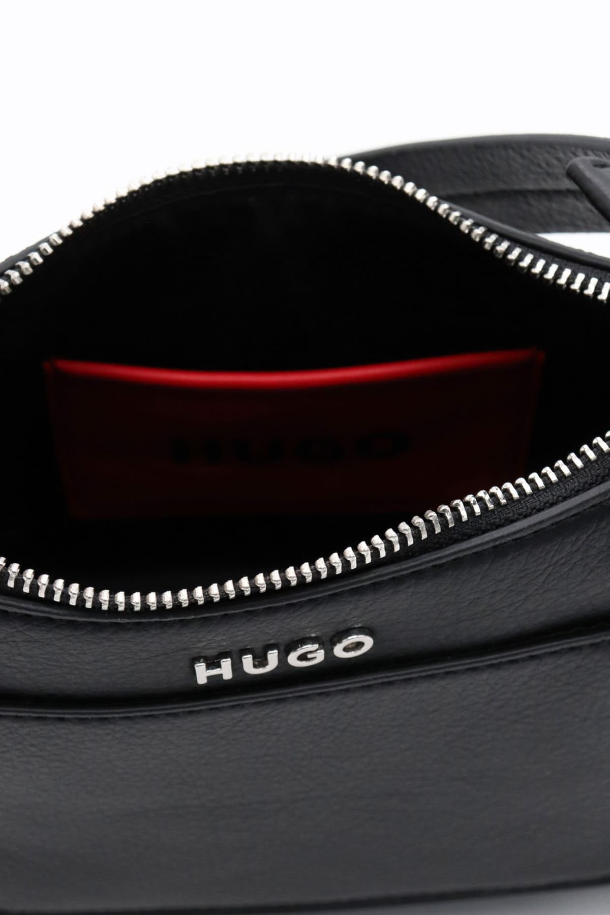 HUGO ΤΣΑΝΤΑ ΩΜΟΥ CAROL HOBO LOGO ΜΕΤΑΛΛΙΚΟ ΘΗΚΗ ΜΠΡΟΣΤΑ ΜΑΥΡΟ