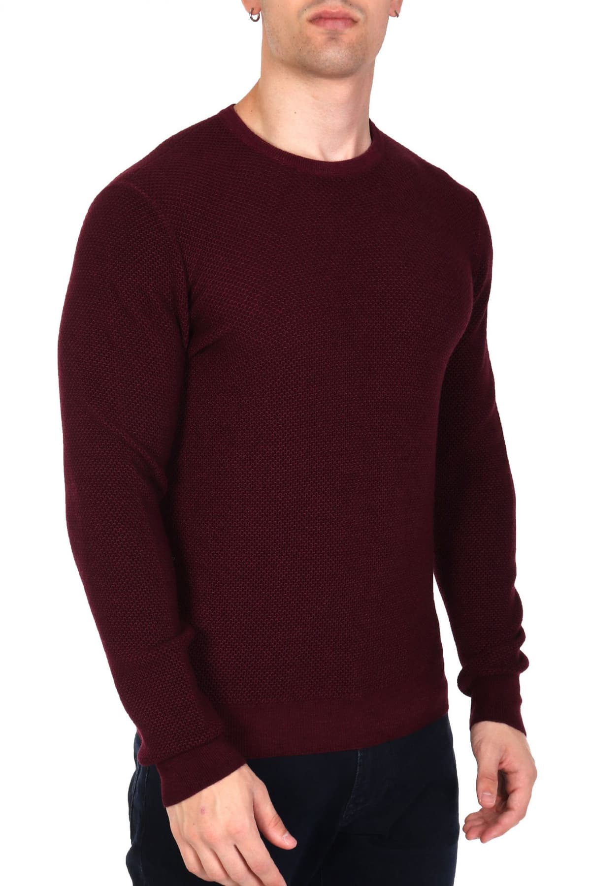 GRAN SASSO ΠΛΕΚΤΟ CREW NECK ΜΠΟΡΝΤΩ