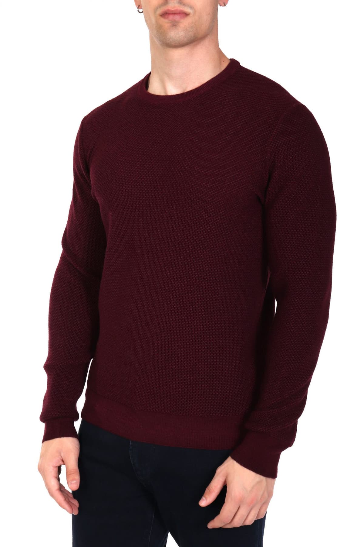 GRAN SASSO ΠΛΕΚΤΟ CREW NECK ΜΠΟΡΝΤΩ