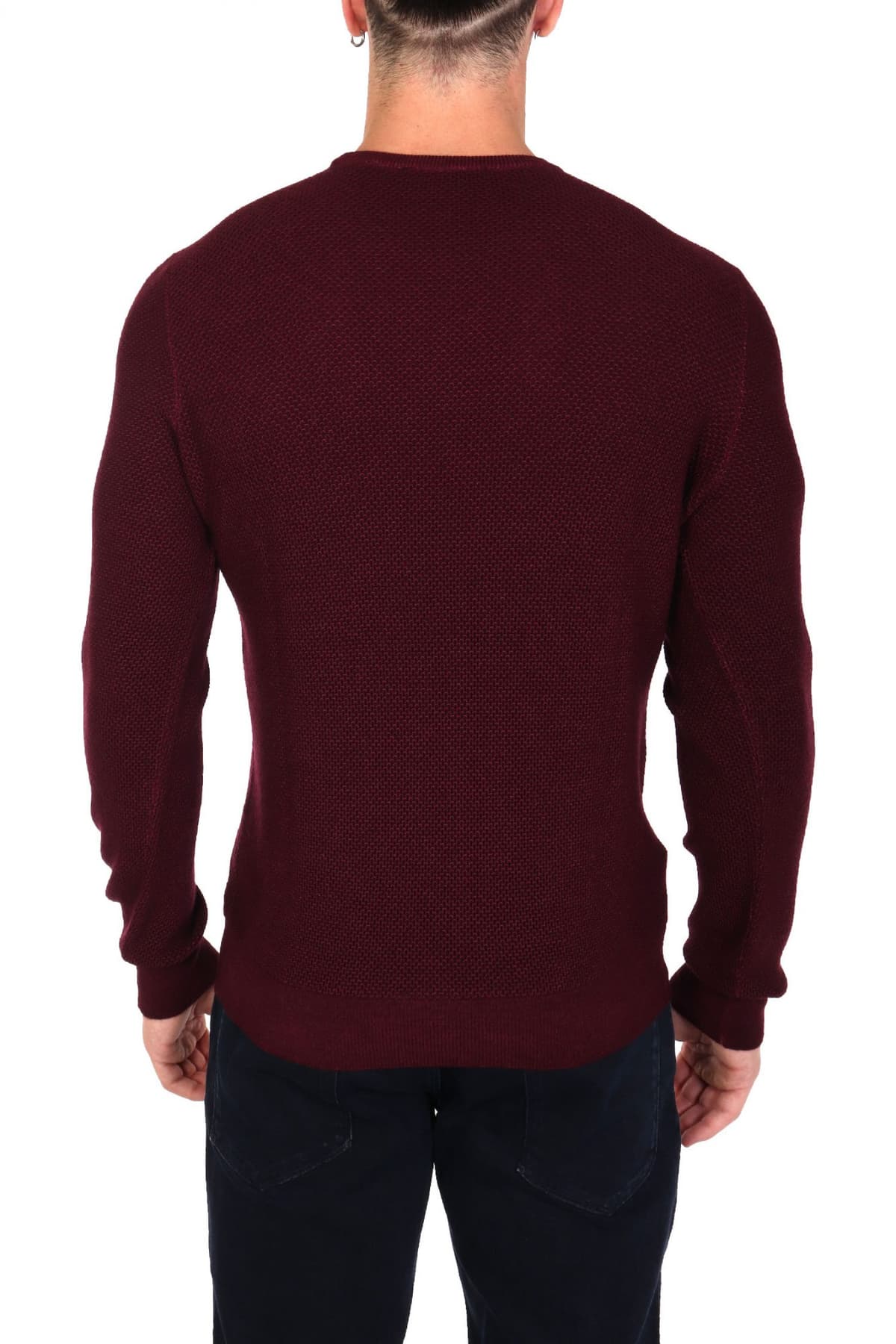 GRAN SASSO ΠΛΕΚΤΟ CREW NECK ΜΠΟΡΝΤΩ