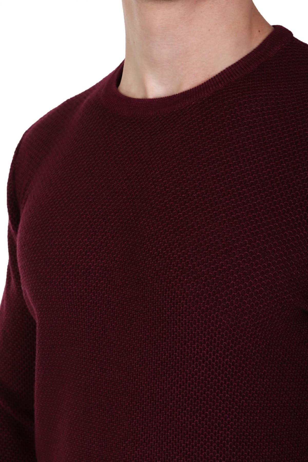 GRAN SASSO ΠΛΕΚΤΟ CREW NECK ΜΠΟΡΝΤΩ