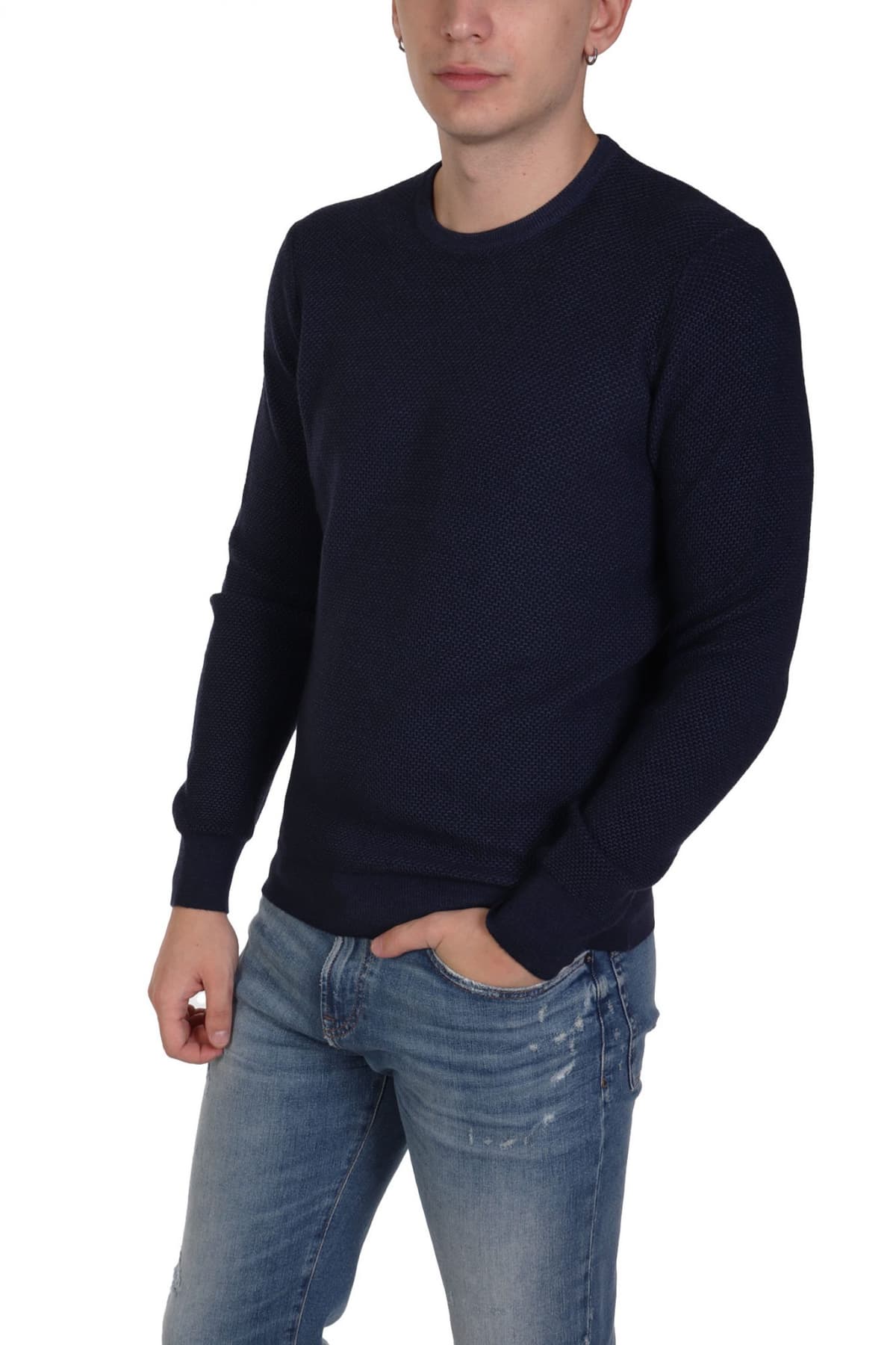 GRAN SASSO ΠΛΕΚΤΟ CREW NECK ΜΠΛΕ