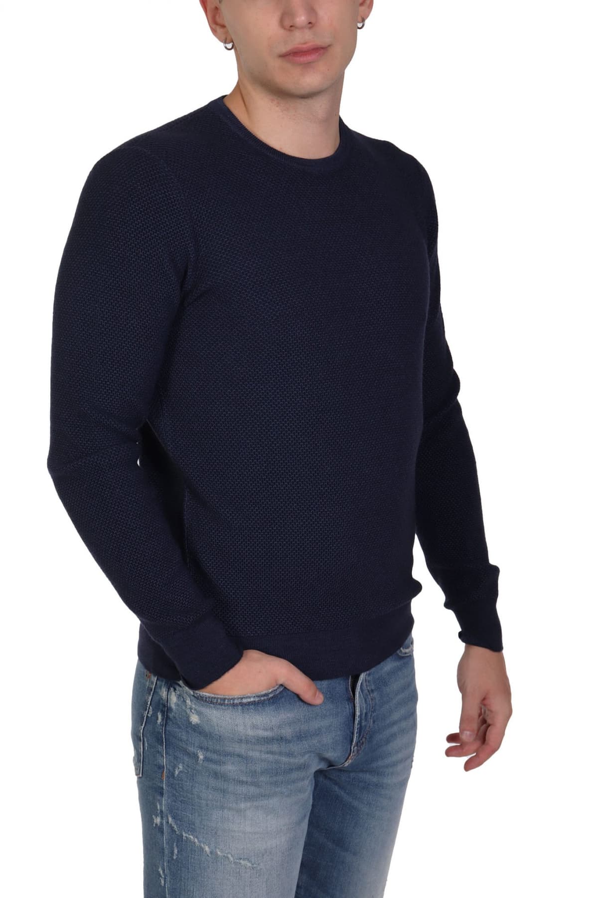 GRAN SASSO ΠΛΕΚΤΟ CREW NECK ΜΠΛΕ