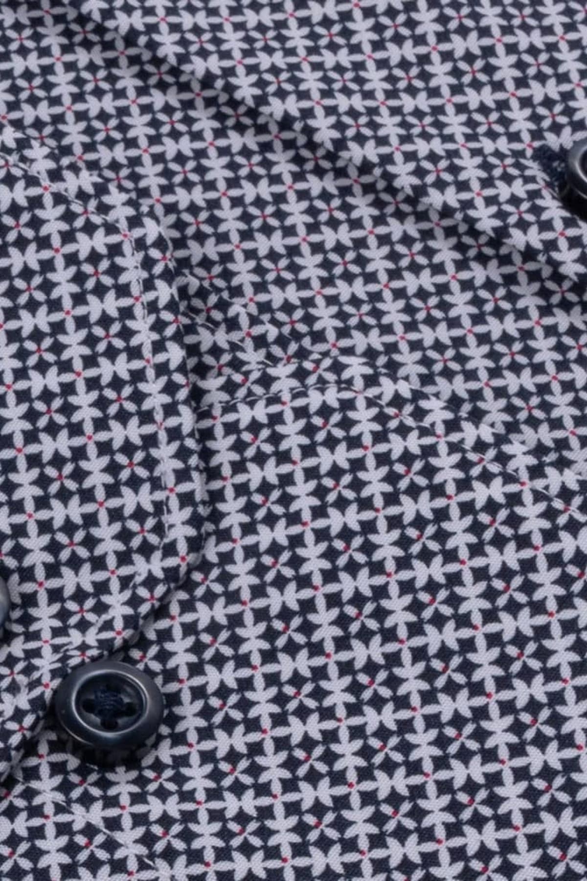 HECHTER ΠΟΥΚΑΜΙΣΟ SHAPEFIT H-XTENSION ΜΙΚΡΟΣΧΕΔΙΟ ΜΠΛΕ-ΛΕΥΚΟ