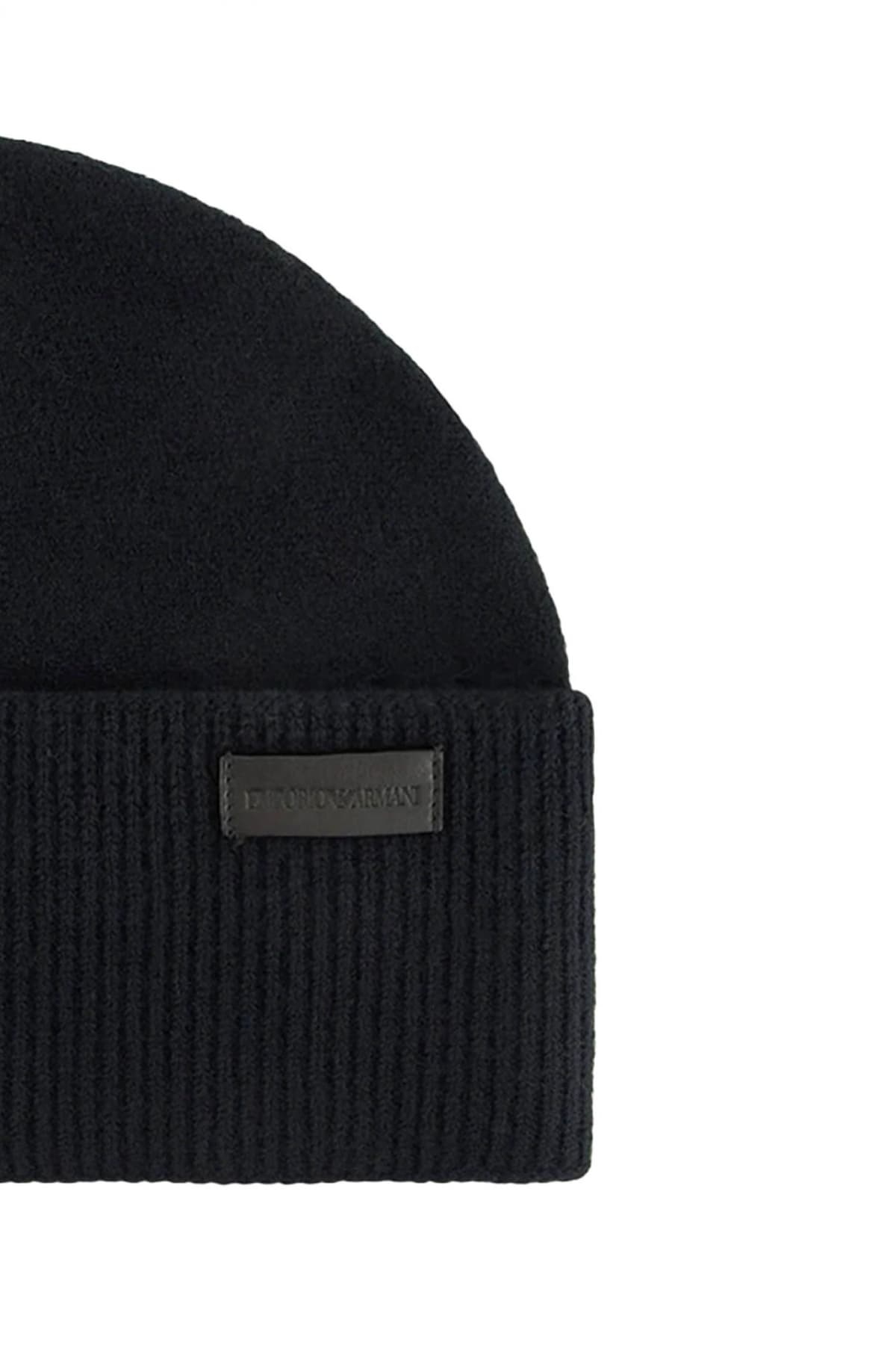 EMPORIO ARMANI ΣΚΟΥΦΟΣ ΠΛΕΚΤΟ LOGO ΜΠΛΕ