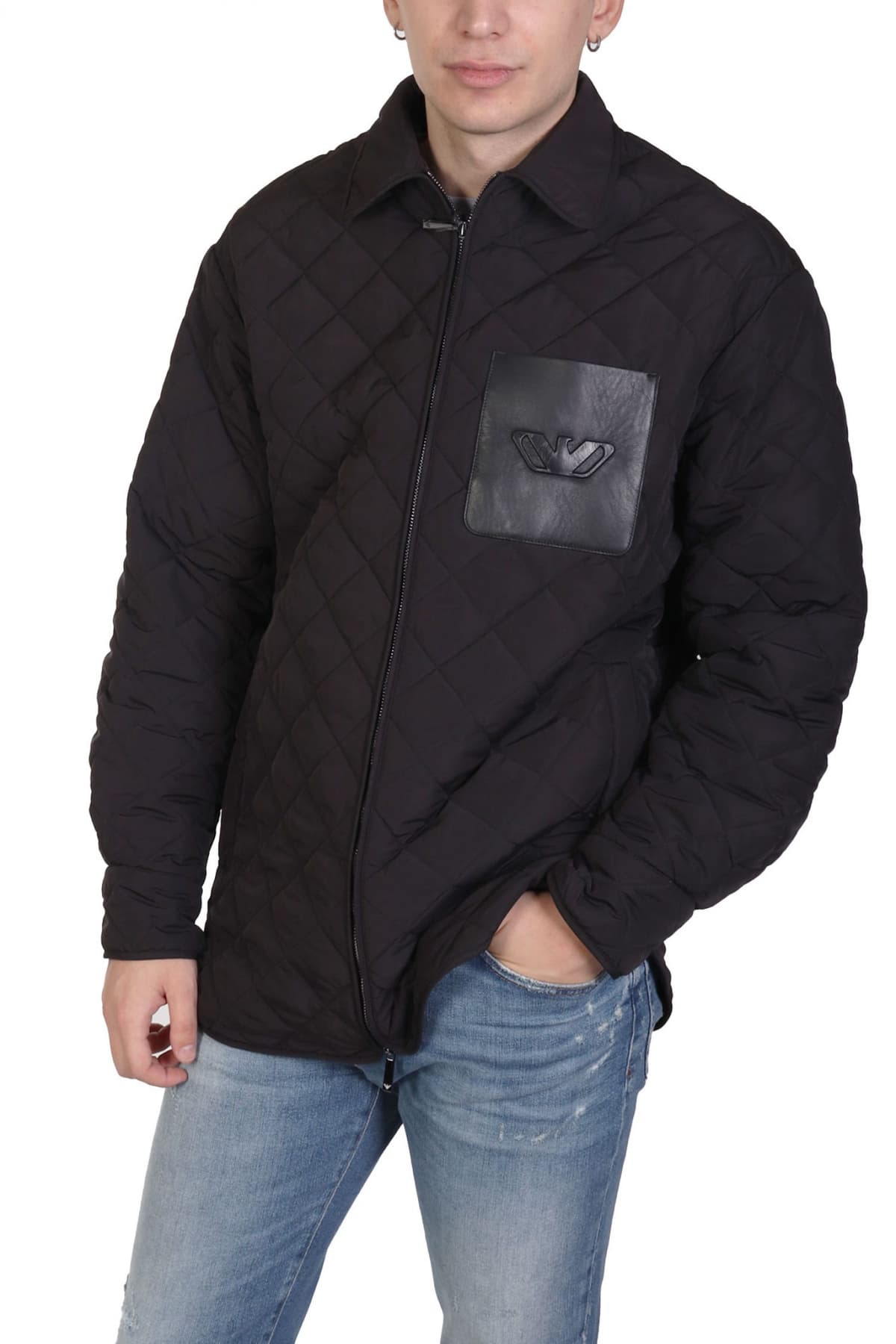 EMPORIO ARMANI ΜΠΟΥΦΑΝ JACKET ΚΑΠΙΤΟΝΕ MAYΡΟ