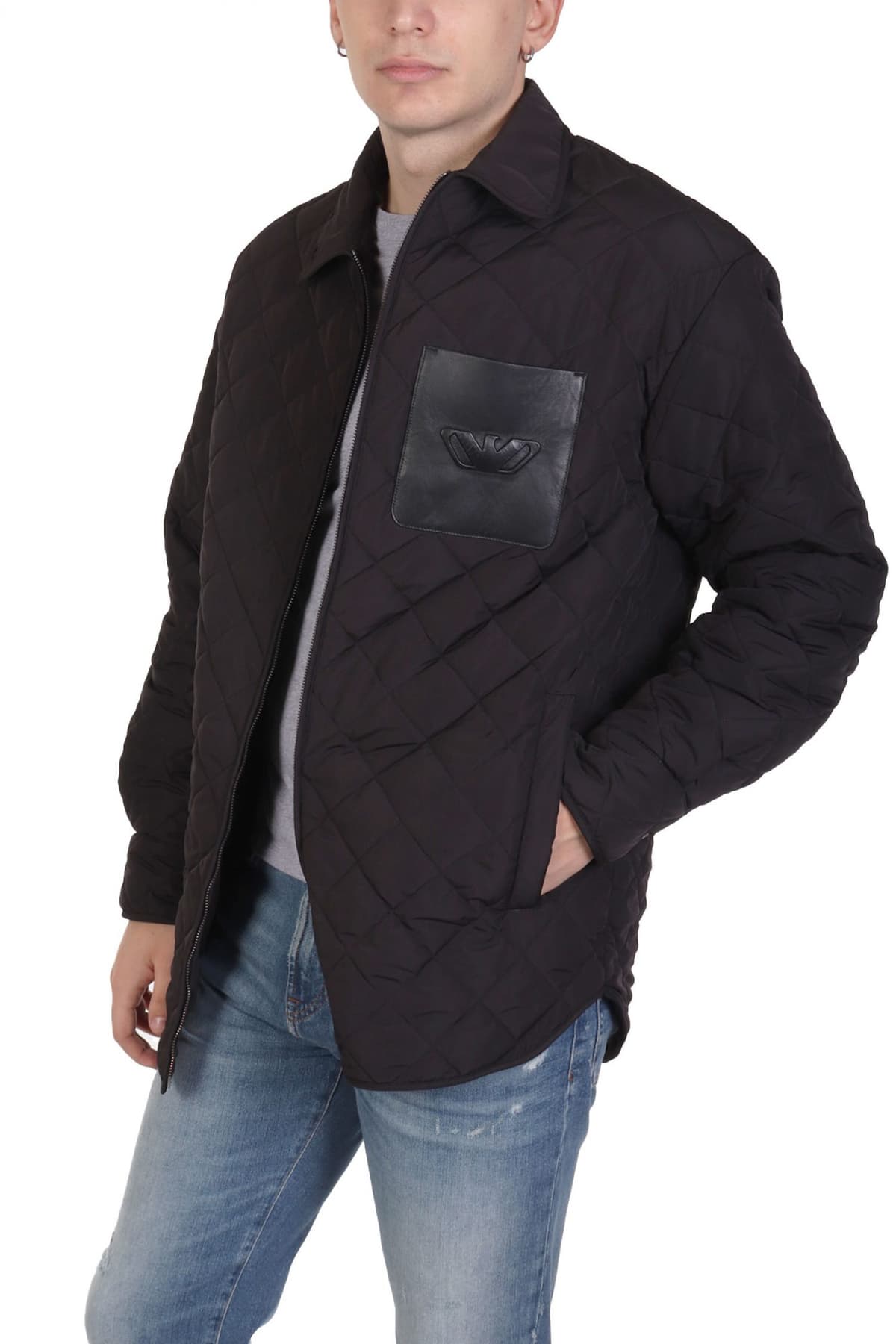 EMPORIO ARMANI ΜΠΟΥΦΑΝ JACKET ΚΑΠΙΤΟΝΕ MAYΡΟ