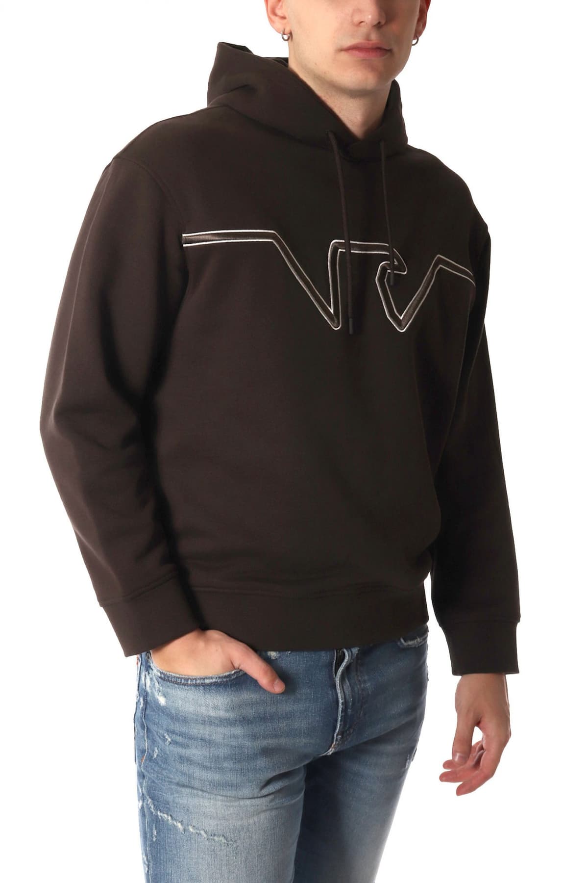 EMPORIO ARMANI ΦΟΥΤΕΡ HOODIE BIG EAGLE LOGO ΧΑΚΙ