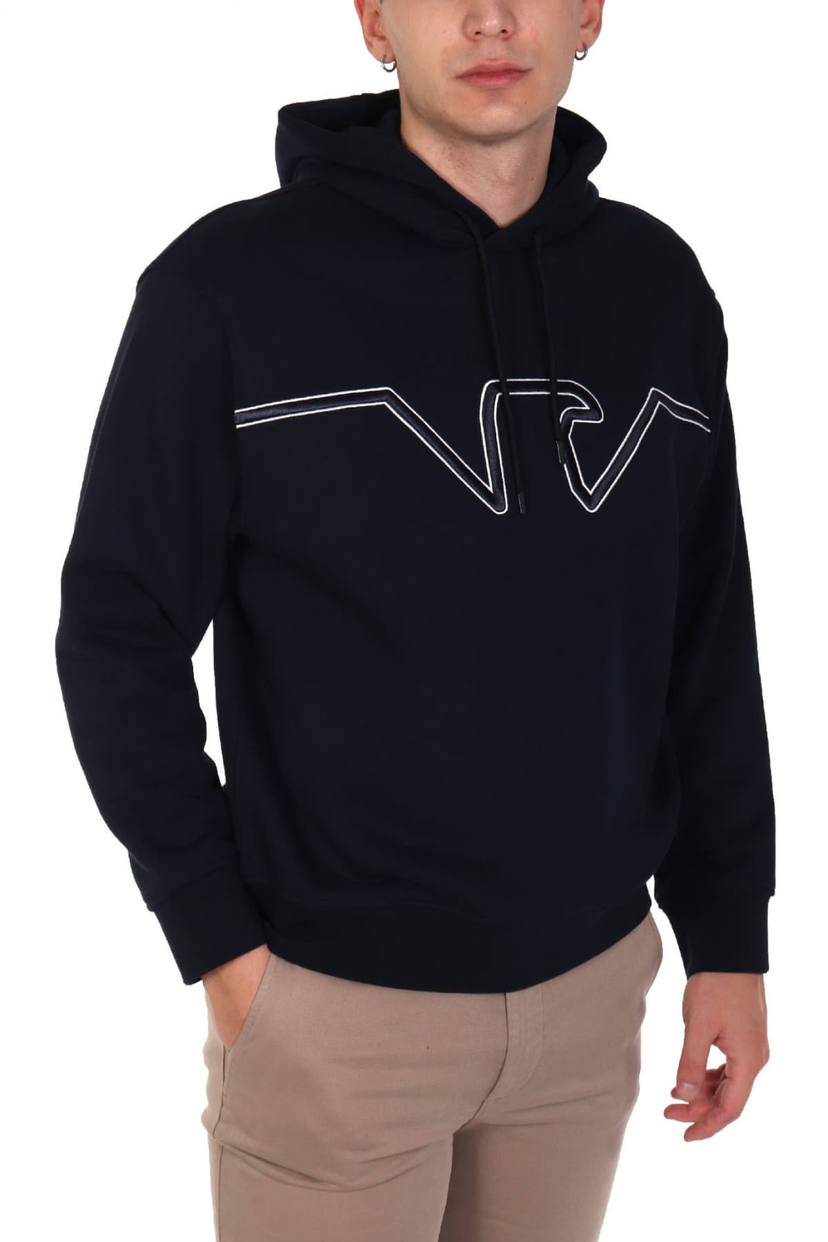 EMPORIO ARMANI ΦΟΥΤΕΡ HOODIE BIG EAGLE LOGO ΜΠΛΕ