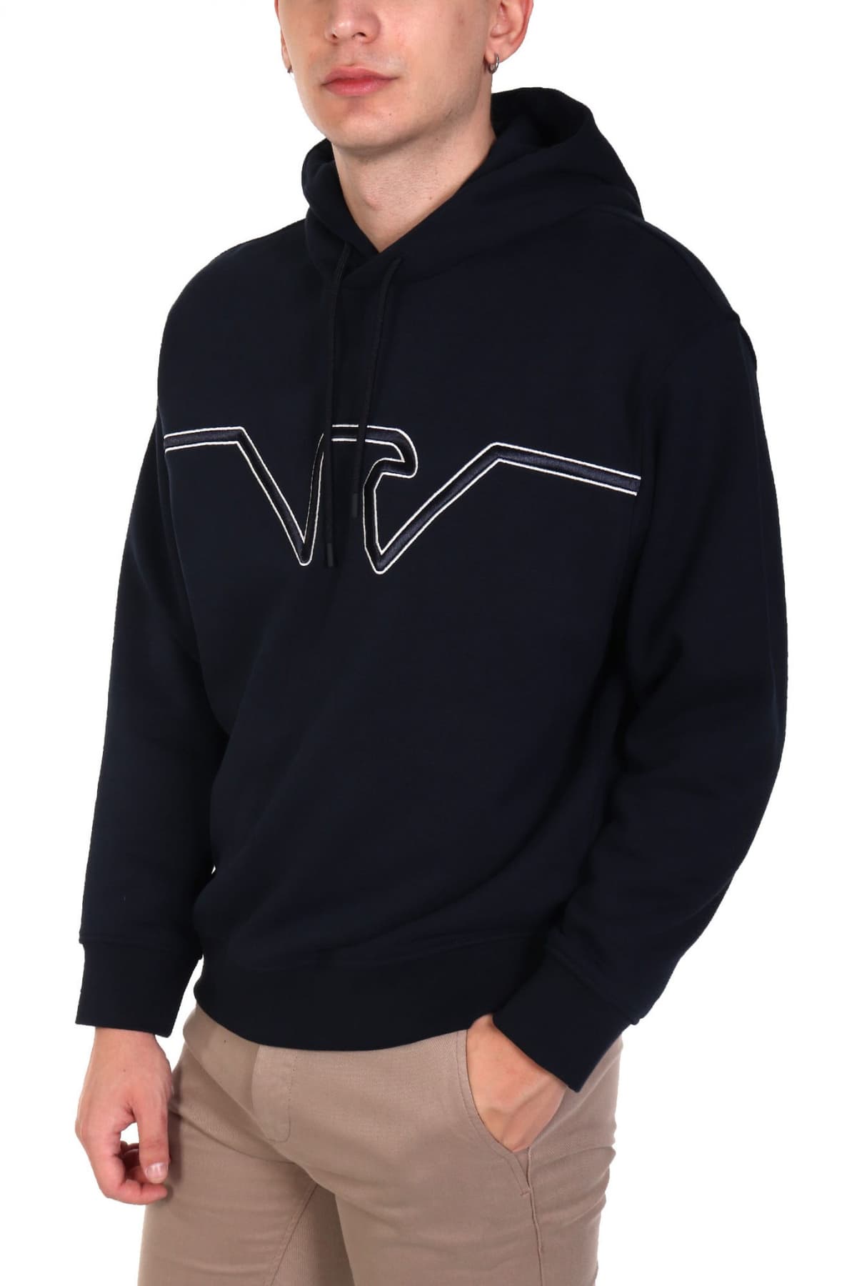 EMPORIO ARMANI ΦΟΥΤΕΡ HOODIE BIG EAGLE LOGO ΜΠΛΕ