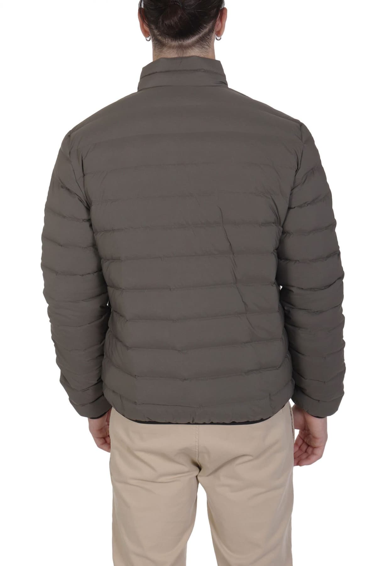 ARMANI 7 ΜΠΟΥΦΑΝ PUFFER LOGO ΓΚΡΙ-ΧΑΚΙ