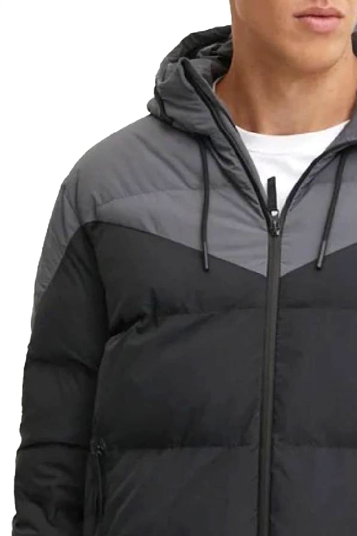 ARMANI 7 ΜΠΟΥΦΑΝ ΦΟΥΣΚΩΤΟ HOODIE LOGO ΜΑΥΡΟ-ΓΚΡΙ