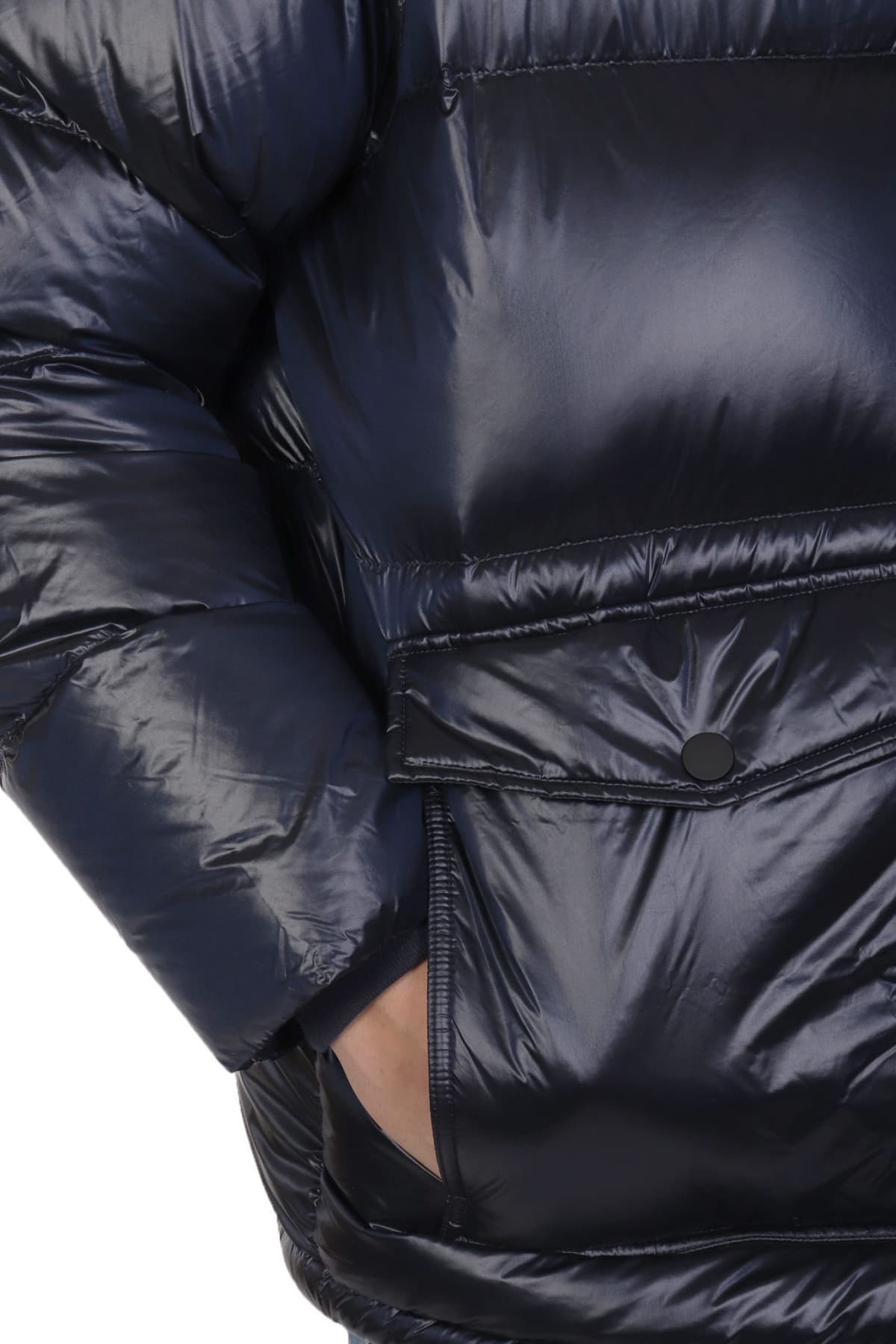 ARMANI 7 ΜΠΟΥΦΑΝ PUFFER HOODIE LOGO ΜΠΛΕ