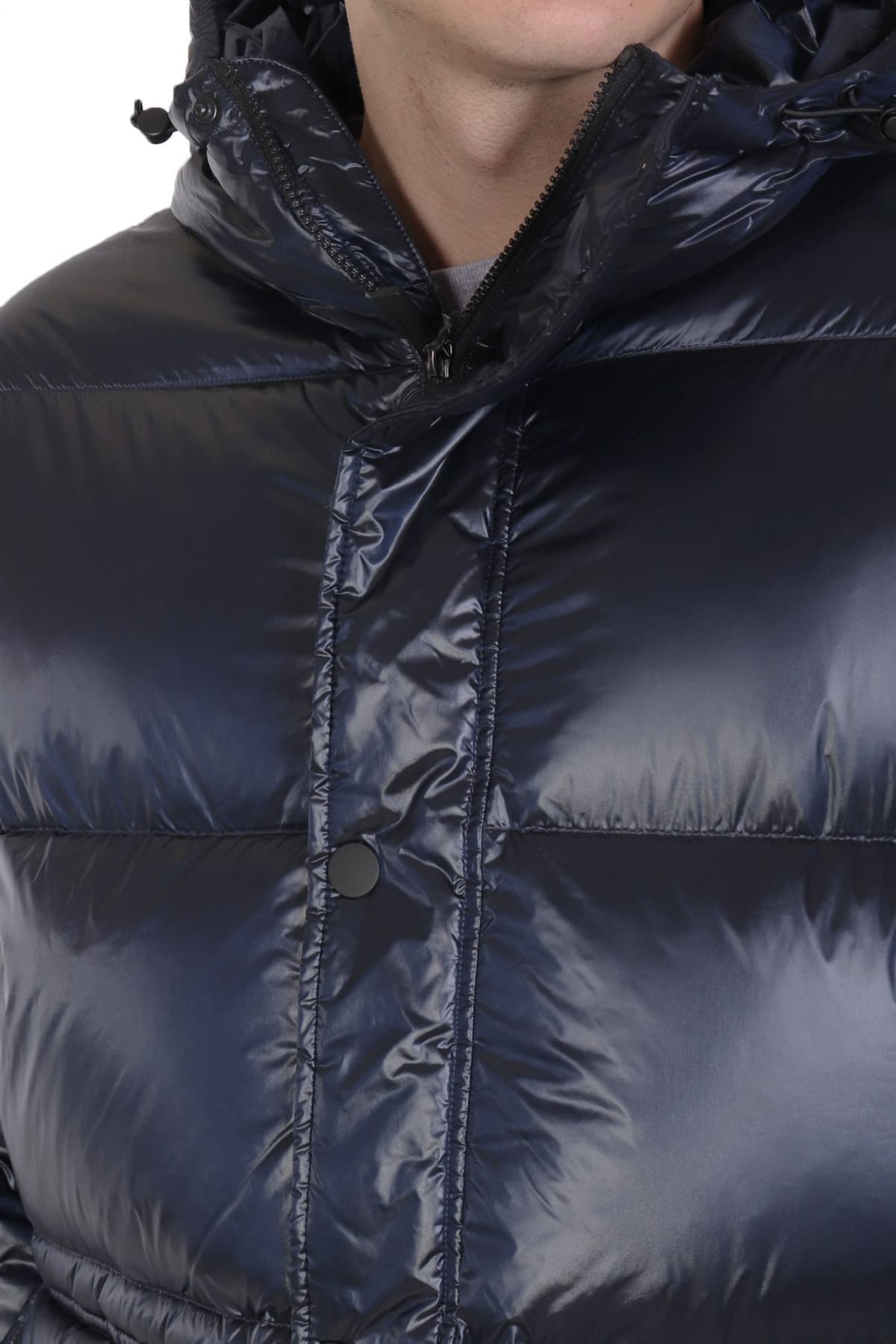 ARMANI 7 ΜΠΟΥΦΑΝ PUFFER HOODIE LOGO ΜΠΛΕ