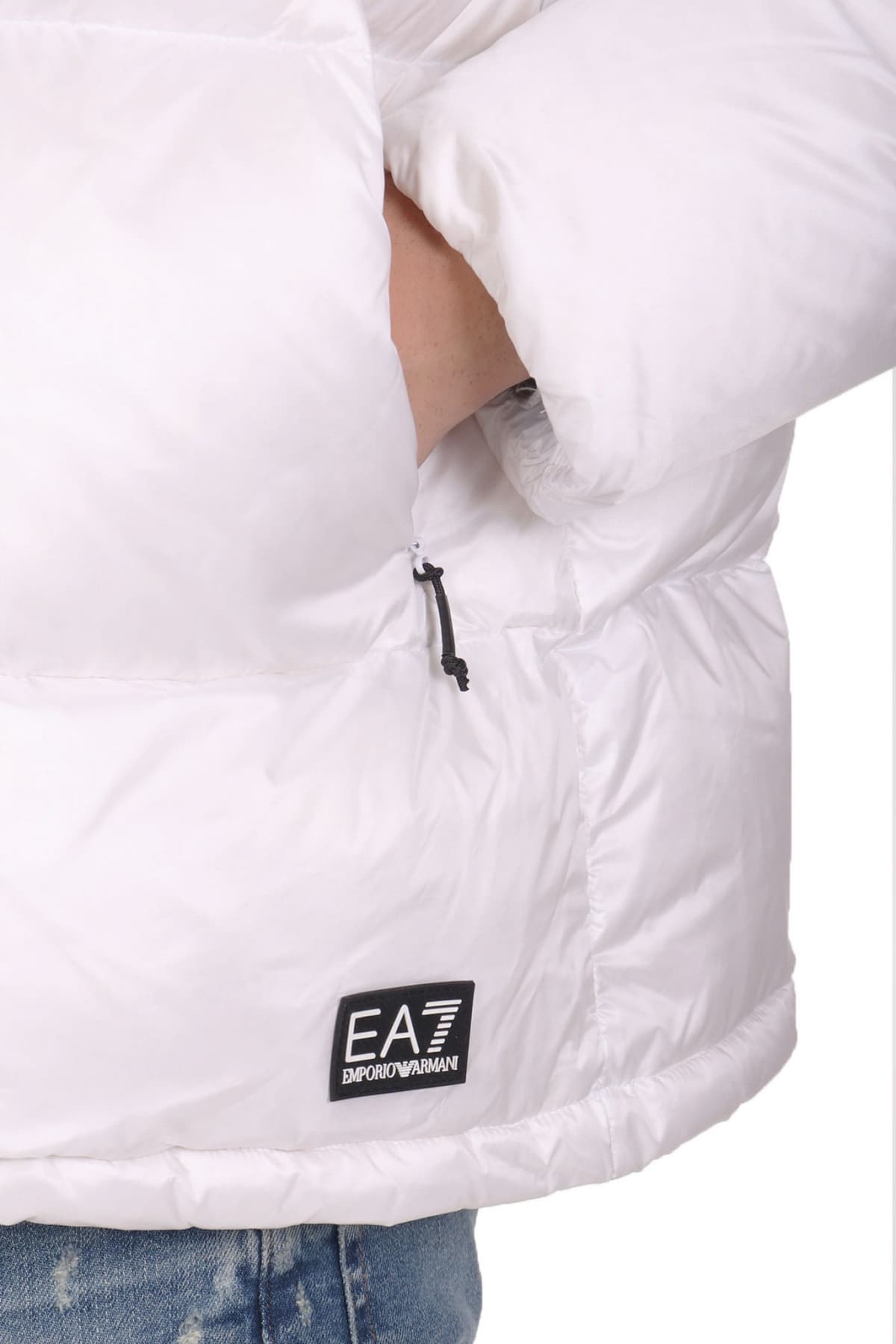 ARMANI 7 ΜΠΟΥΦΑΝ PUFFER ΑΠΟΣΠΩΜΕΝΗ ΚΟΥΚΟΥΛΑ LOGO ΛΕΥΚΟ