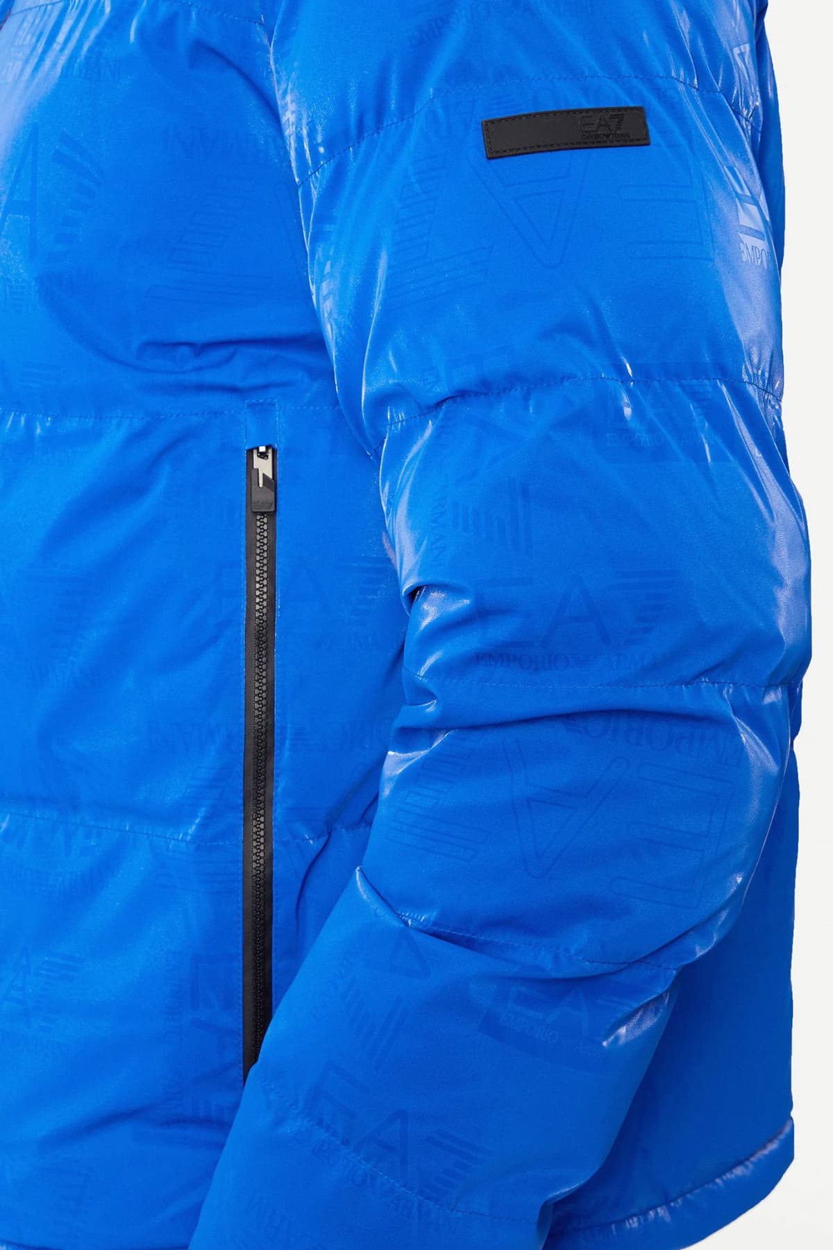 ARMANI 7 ΜΠΟΥΦΑΝ ΦΟΥΣΚΩΤΟ HOODIE LOGO ΡΟΥΑ ΜΠΛΕ