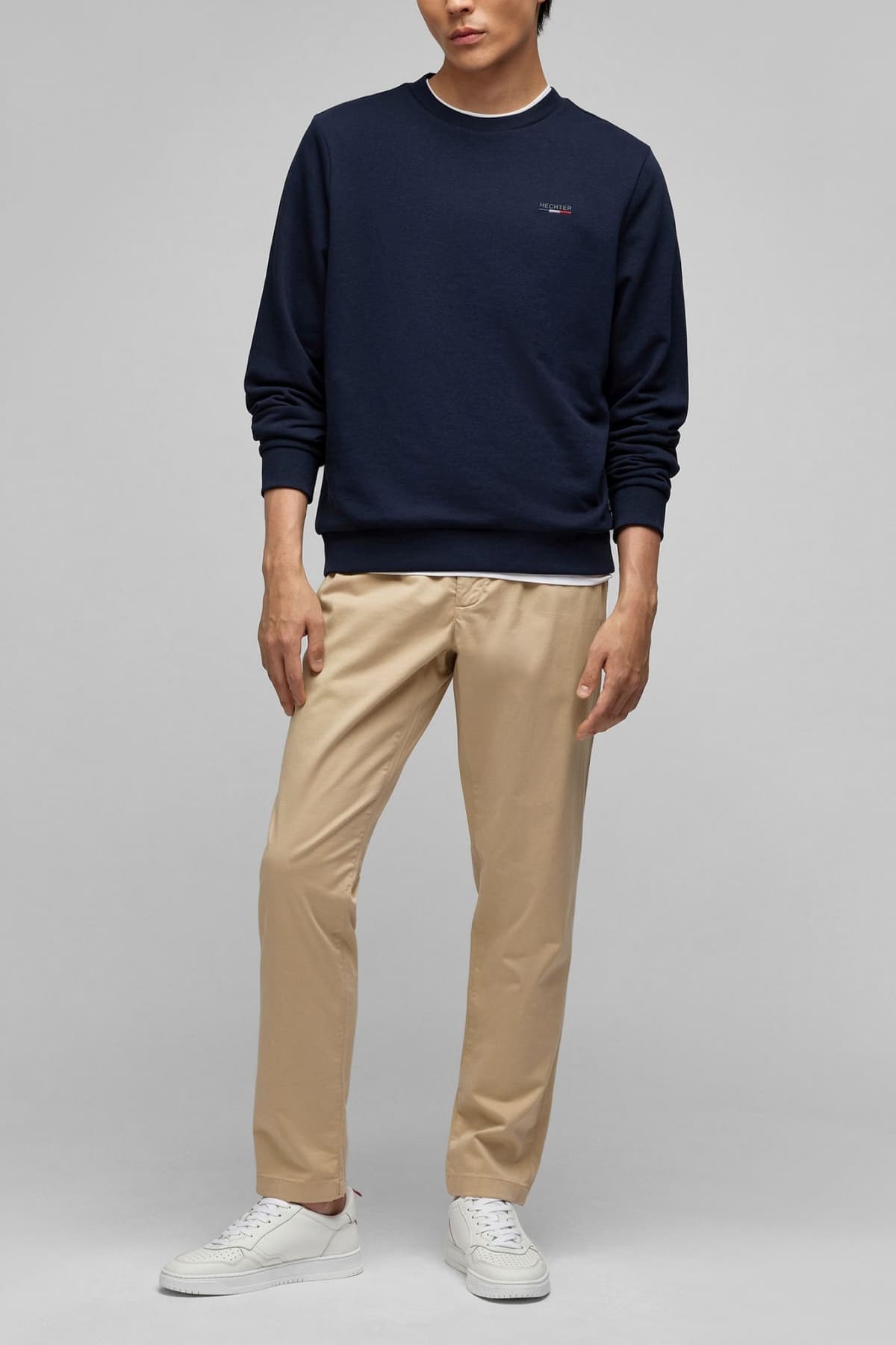 HECHTER ΦΟΥΤΕΡ CREWNECK LOGO ΜΠΛΕ ΣΚΟΥΡΟ