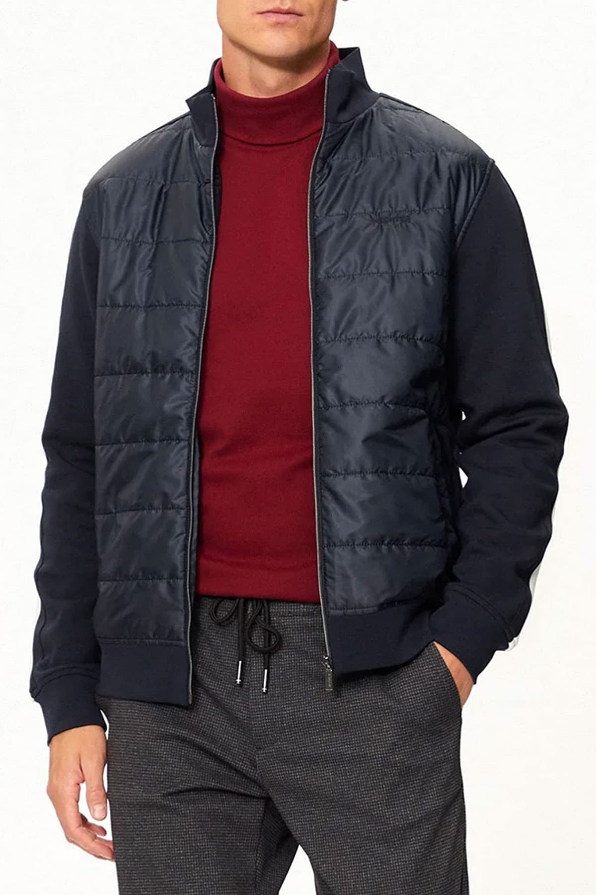 HECHTER ΖΑΚΕΤΑ SWEAT LOGO ΜΠΛΕ ΣΚΟΥΡΟ