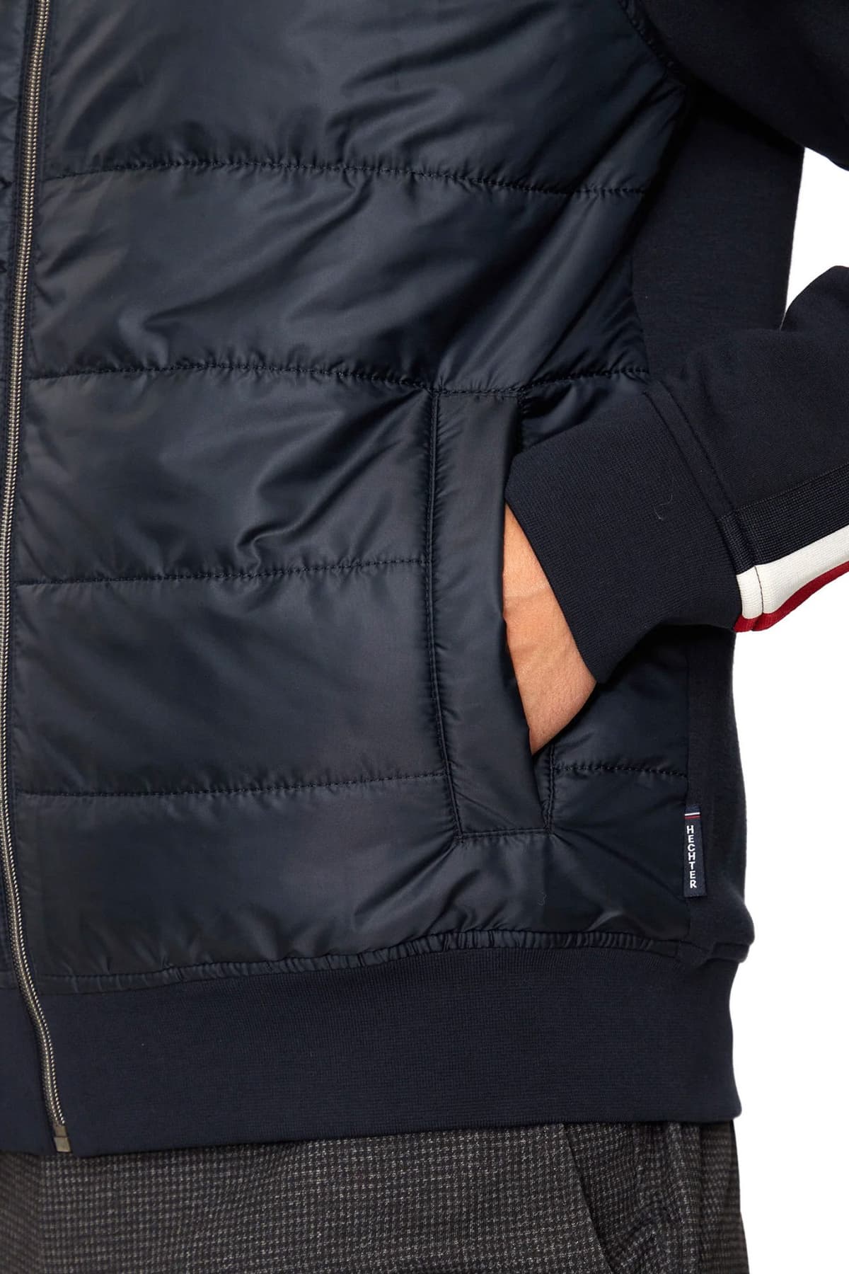 HECHTER ΖΑΚΕΤΑ SWEAT LOGO ΜΠΛΕ ΣΚΟΥΡΟ