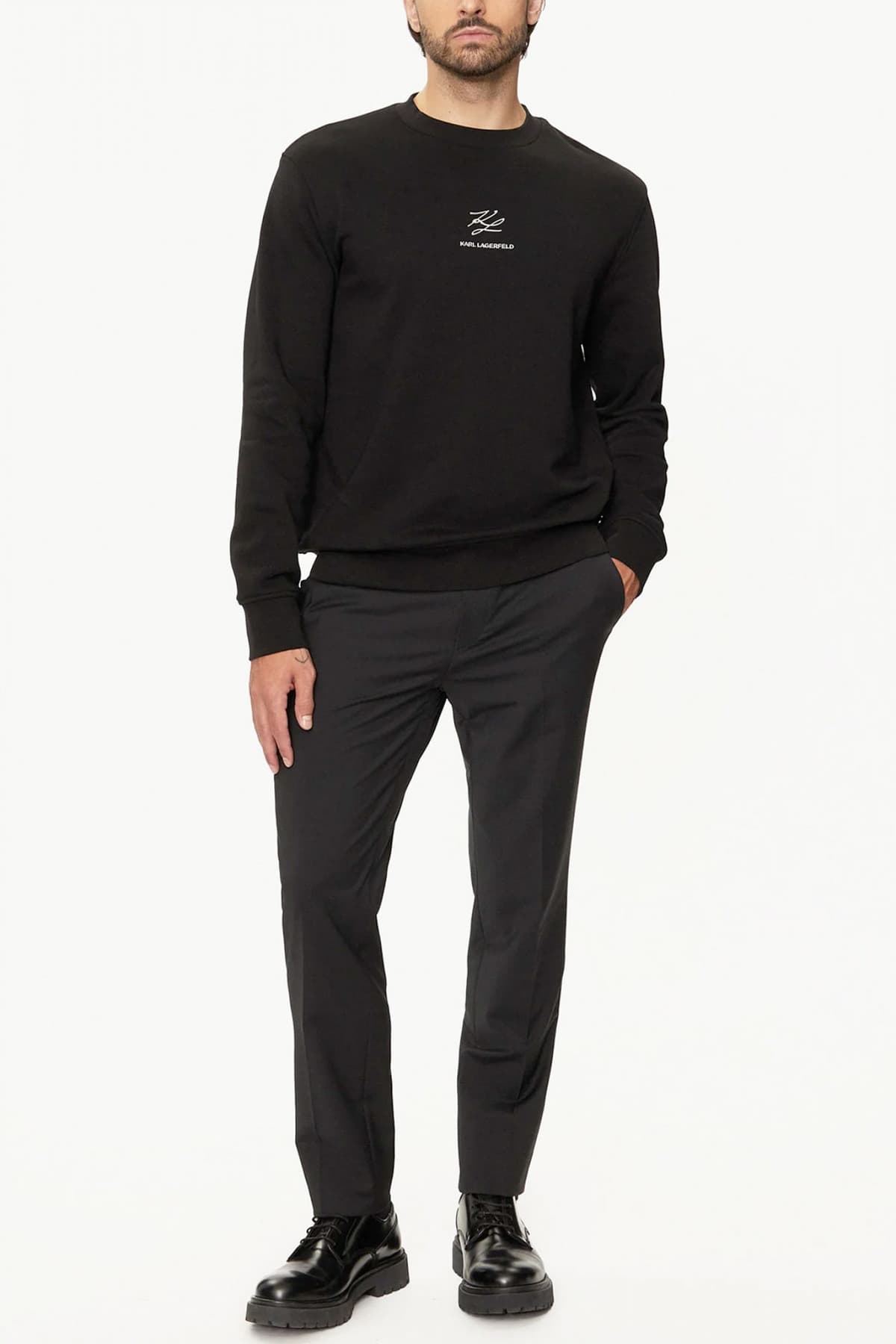 KARL LAGERFELD ΦΟΥΤΕΡ CREW NECK GOLD LOGO ΜΑΥΡΟ