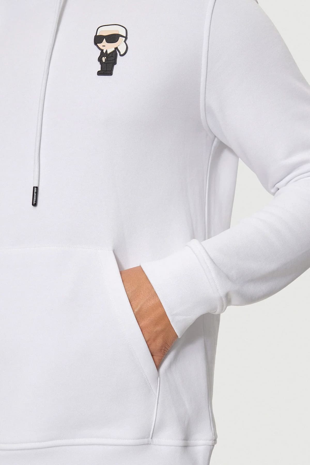 KARL LAGERFELD ΦΟΥΤΕΡ HOODIE LOGO ΛΕΥΚΟ