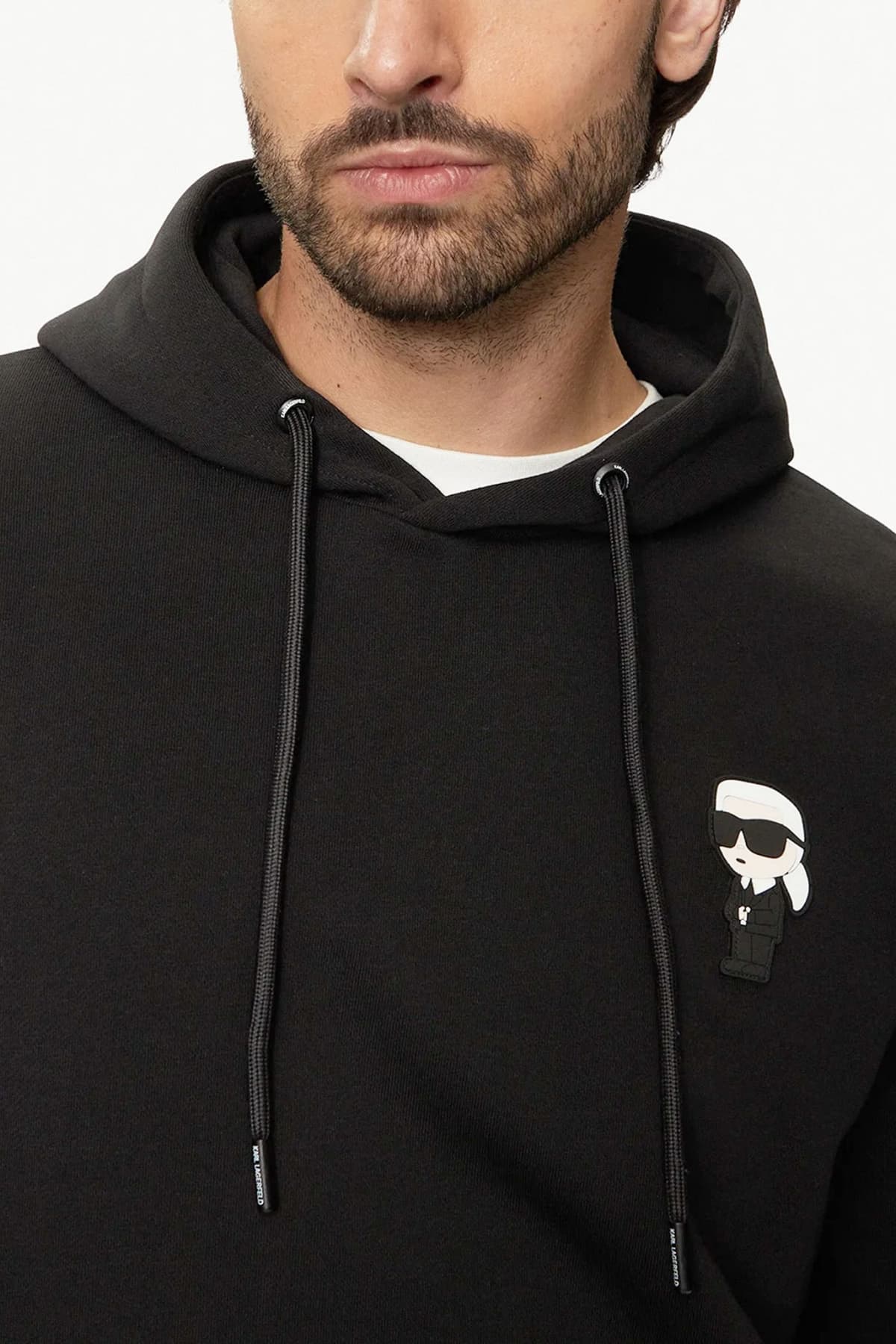 KARL LAGERFELD ΦΟΥΤΕΡ HOODIE LOGO ΜΑΥΡΟ