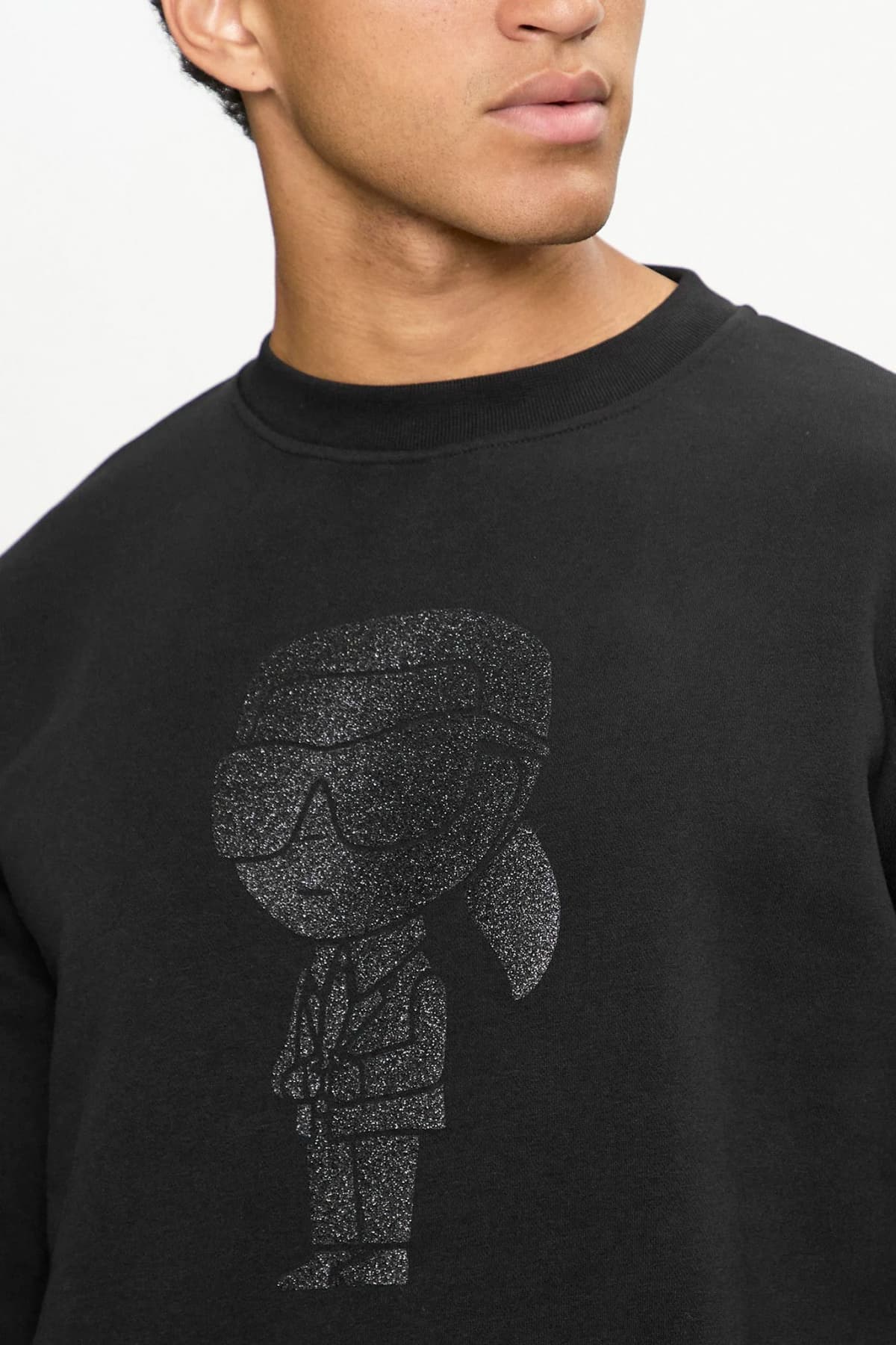 KARL LAGERFELD ΦΟΥΤΕΡ CREW NECK LOGO ΜΑΥΡΟ