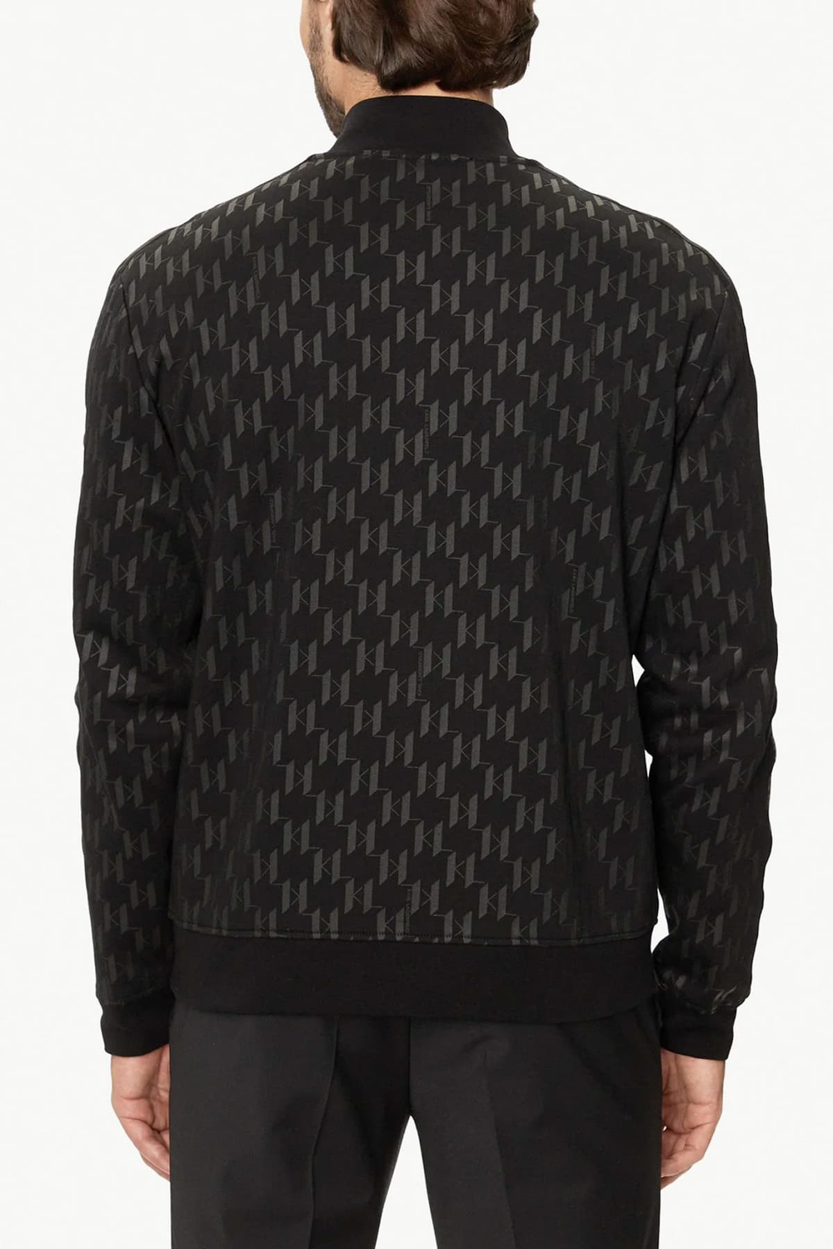 KARL LAGERFELD ΦΟΥΤΕΡ FULLZIP ALL OVER LOGO ΜΑΥΡΟ