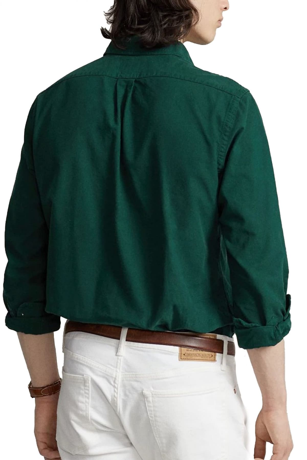 RALPH LAUREN ΠΟΥΚΑΜΙΣΟ BUTTON DOWN CUSTOM FIT LOGO ΠΡΑΣΙΝΟ