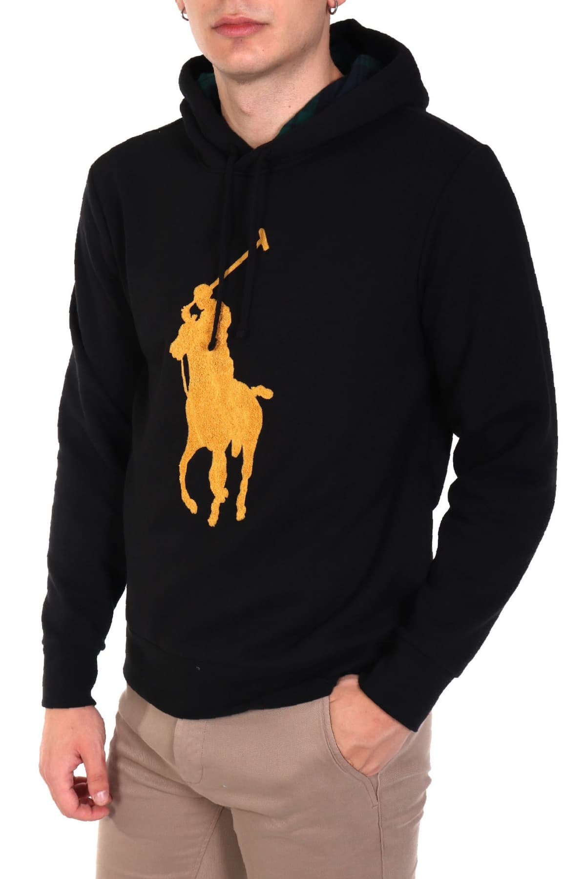 RALPH LAUREN ΦΟΥΤΕΡ HOODIE BIG PONY LOGO ΜΑΥΡΟ