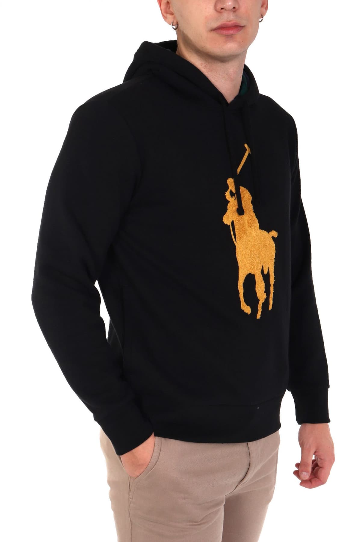 RALPH LAUREN ΦΟΥΤΕΡ HOODIE BIG PONY LOGO ΜΑΥΡΟ