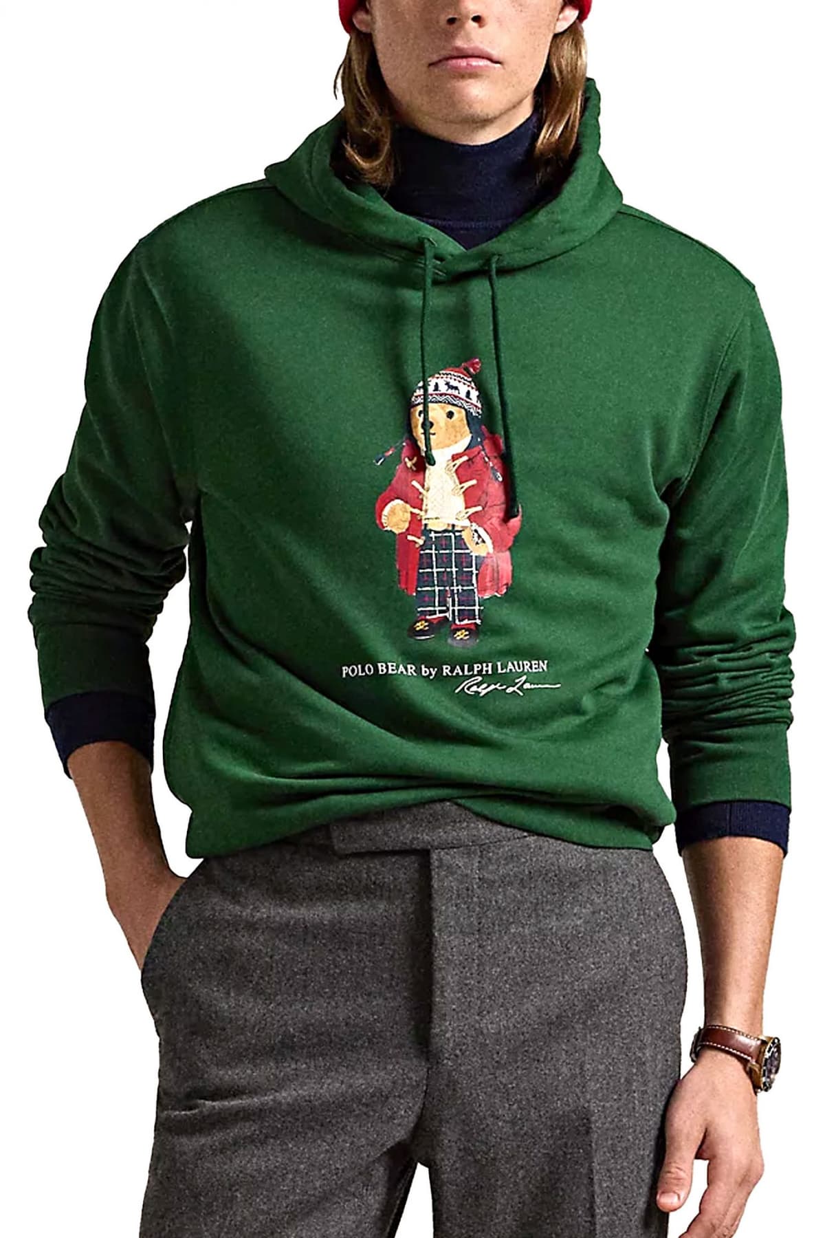 RALPH LAUREN ΦΟΥΤΕΡ HOODIE LOGO BEAR ΠΡΑΣΙΝΟ