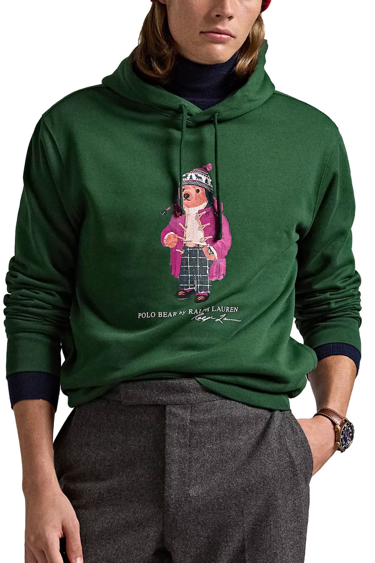 RALPH LAUREN ΦΟΥΤΕΡ HOODIE LOGO BEAR ΠΡΑΣΙΝΟ