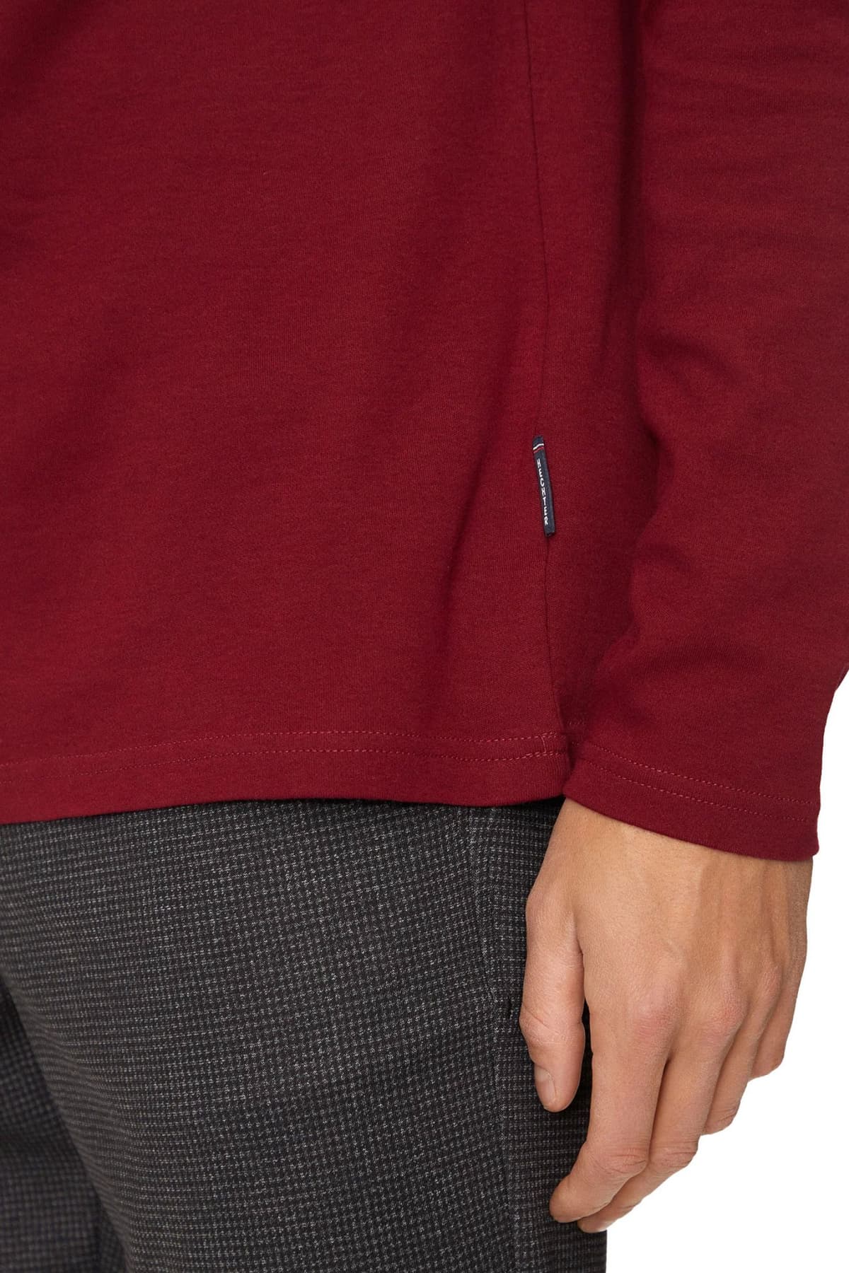 HECHTER T-SHIRT JERSEY ROLLNECK LOGO ΜΠΟΡΝΤΩ