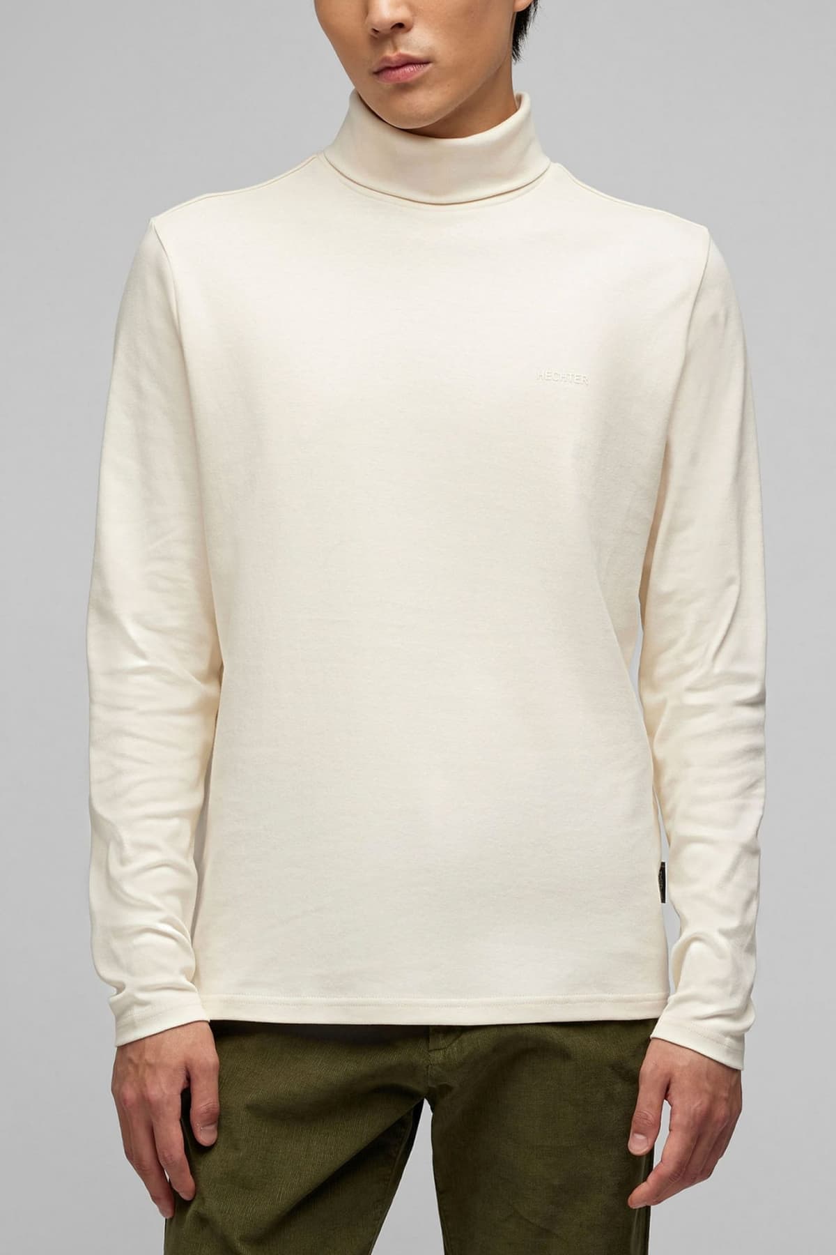 HECHTER T-SHIRT JERSEY ROLLNECK LOGO ΛΕΥΚΟ