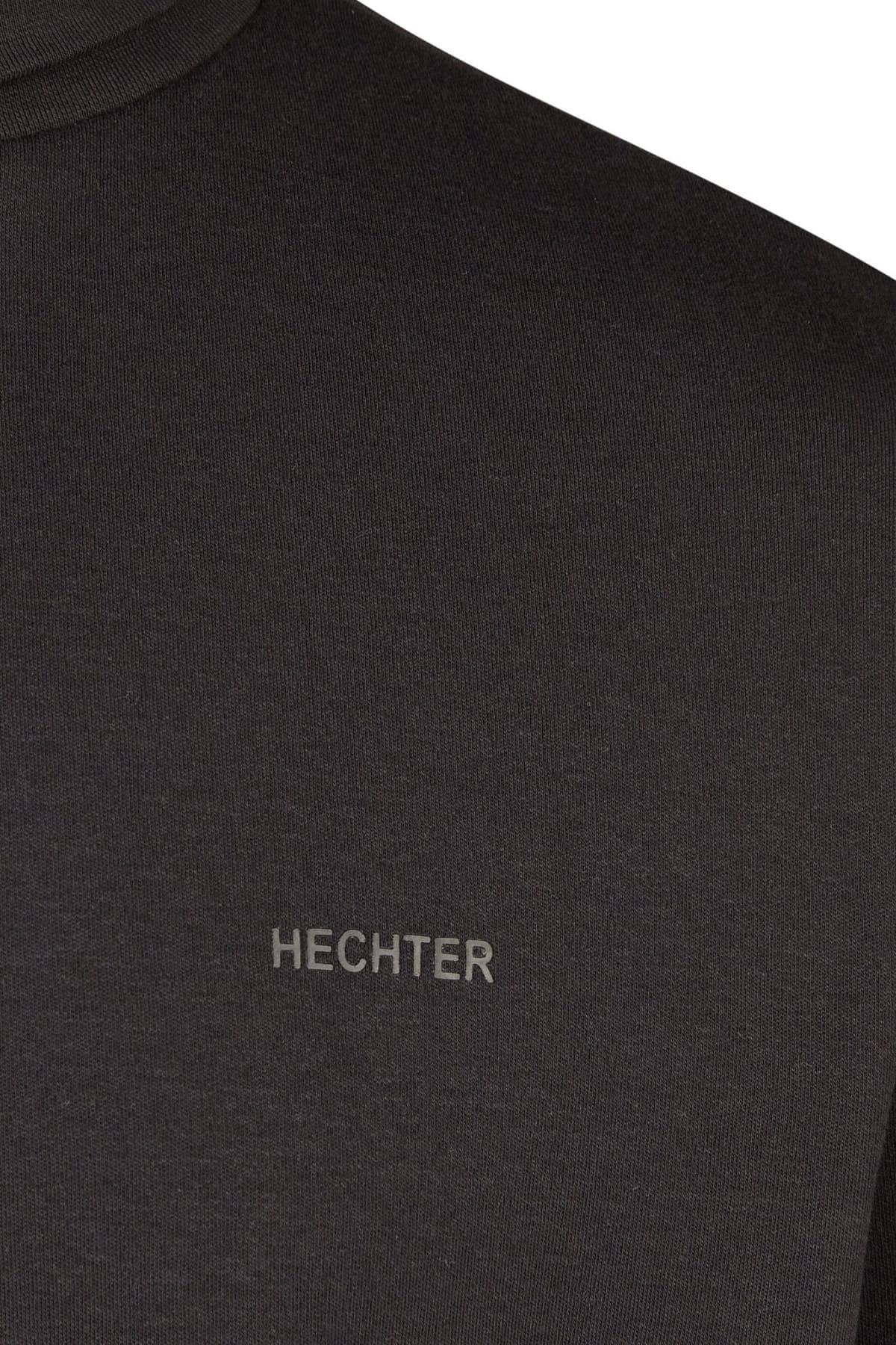 HECHTER T-SHIRT JERSEY ROLLNECK LOGO ΜΑΥΡΟ