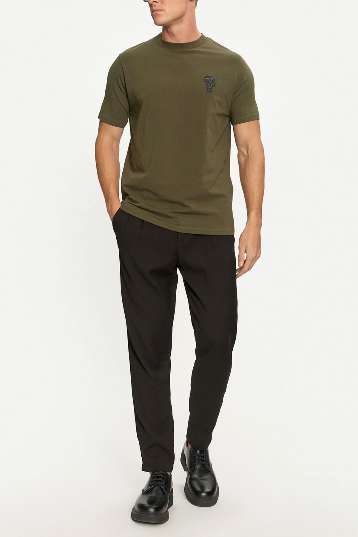 KARL LAGERFELD T-SHIRT LOGO ΧΑΚΙ