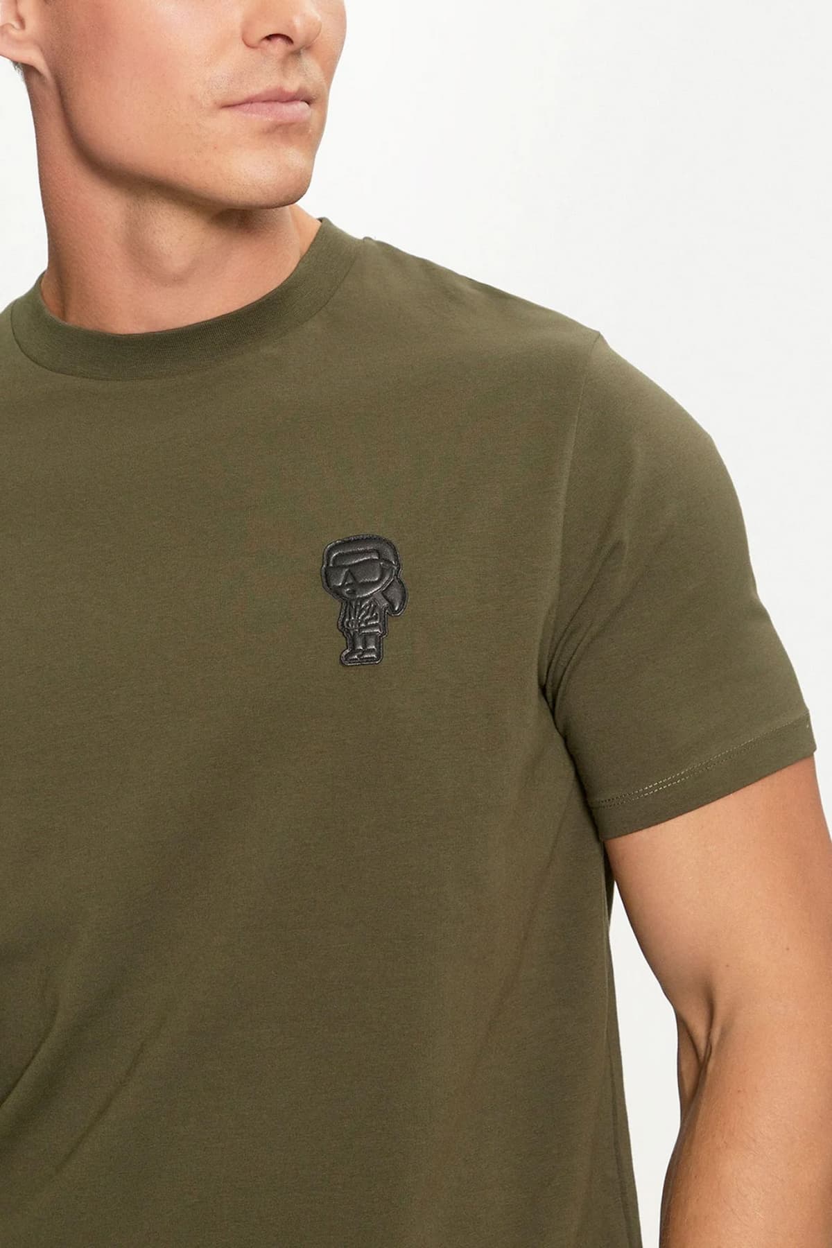KARL LAGERFELD T-SHIRT LOGO ΧΑΚΙ