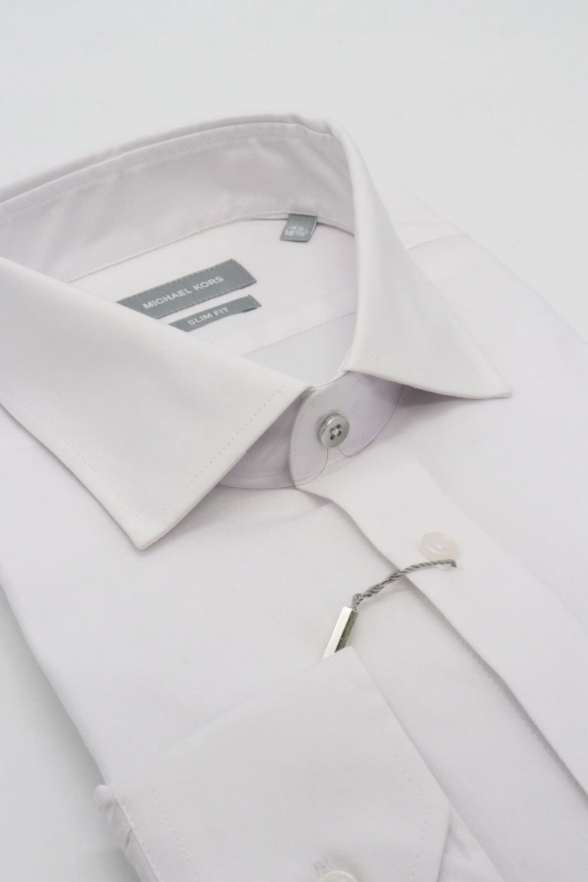 MICHAEL KORS ΠΟΥΚΑΜΙΣΟ SLIM FIT PINPOINT STRETCH ΛΕΥΚΟ