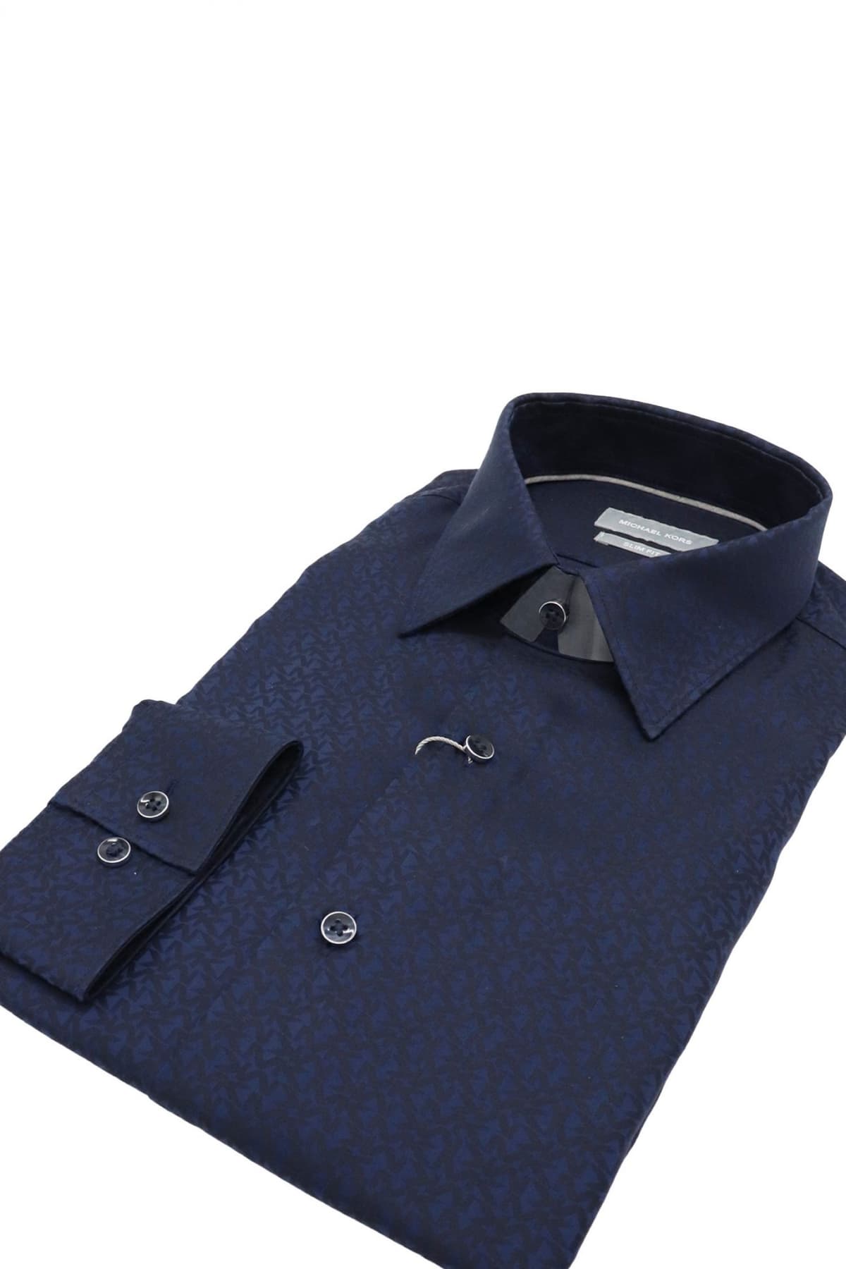 MICHAEL KORS ΠΟΥΚΑΜΙΣΟ ALL OVER LOGO ΜΠΛΕ SLIM FIT ΜΠΛΕ