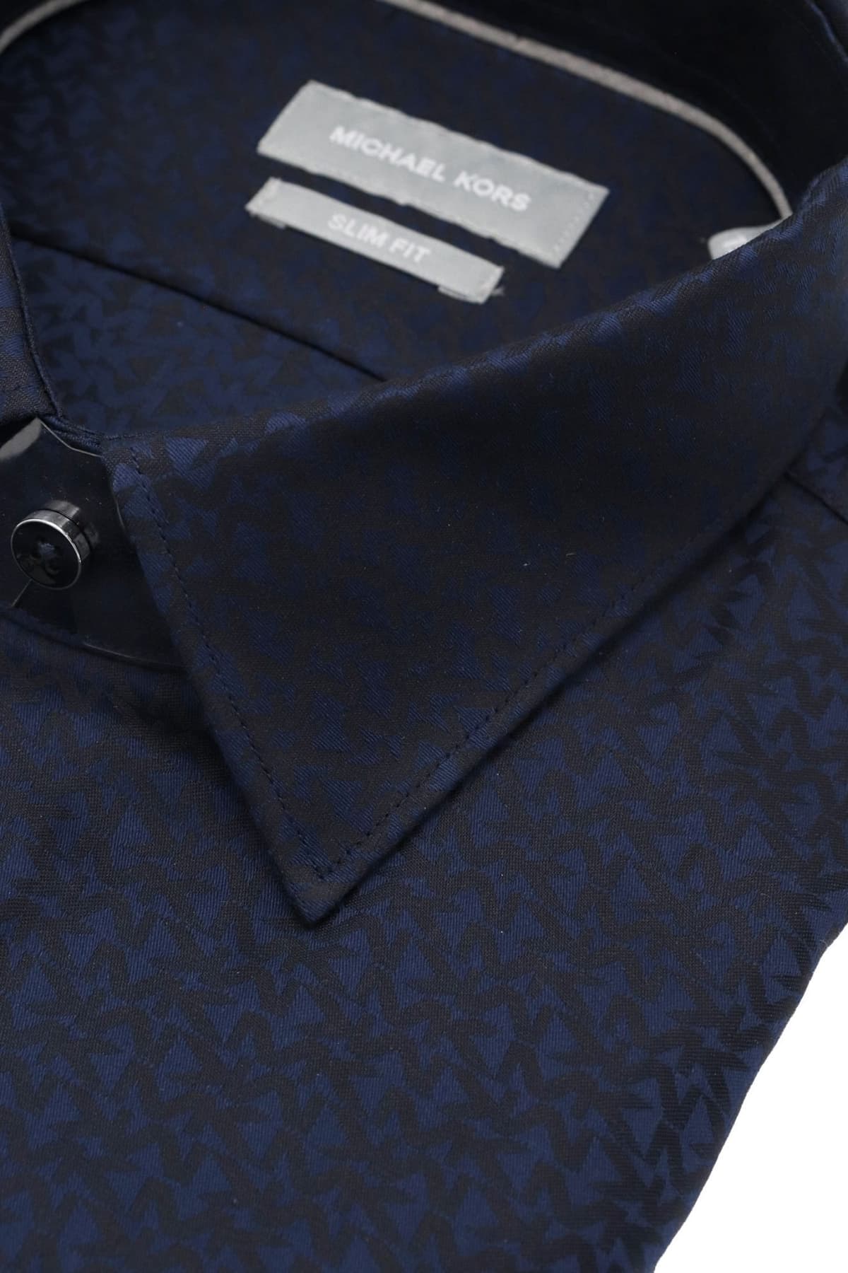 MICHAEL KORS ΠΟΥΚΑΜΙΣΟ ALL OVER LOGO ΜΠΛΕ SLIM FIT ΜΠΛΕ