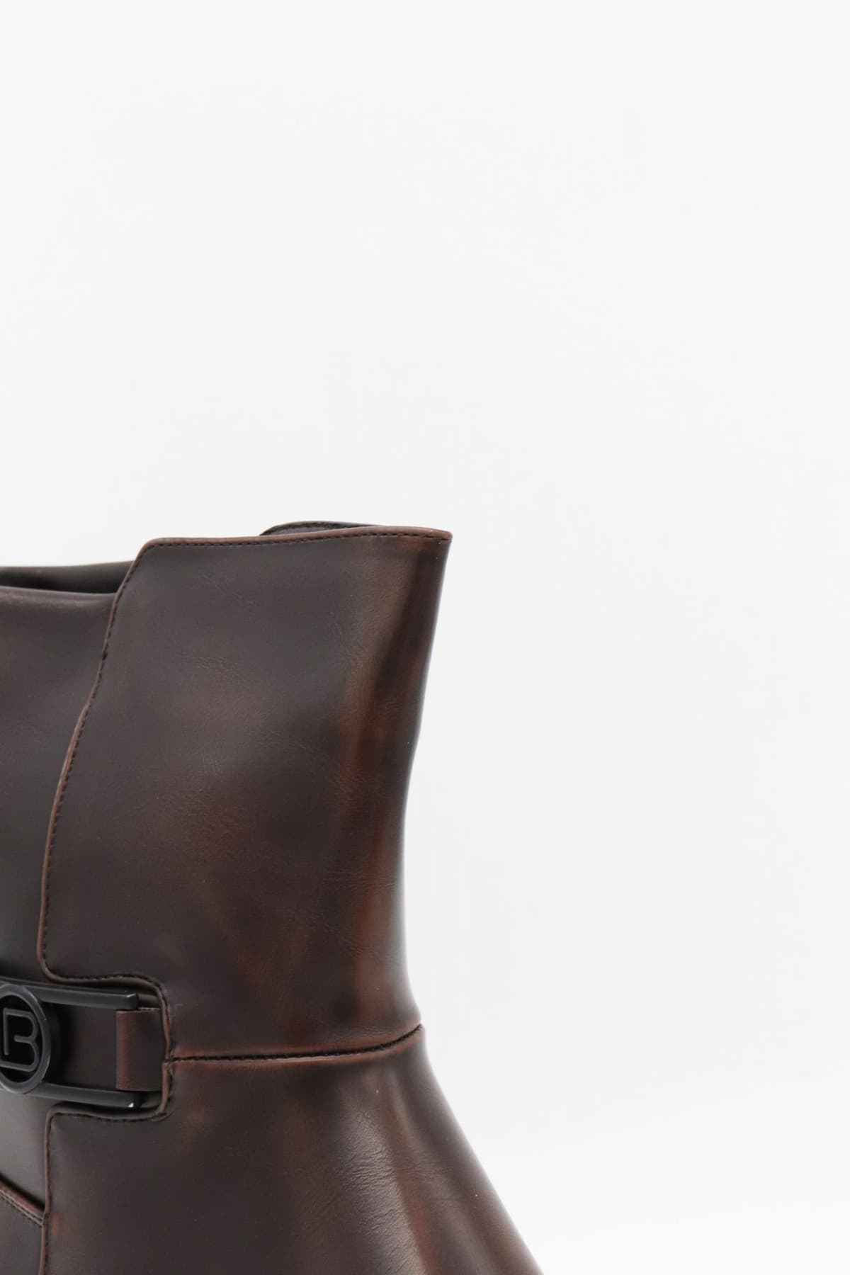 LAURA BIAGIOTTI ΠΑΠΟΥΤΣΙΑ ΜΠΟΤΑΚΙΑ ΦΕΡΜΟΥΑΡ METAΛΛΙΚΟ LOGO ΣΚΟΥΡΟ ΚΑΦΕ