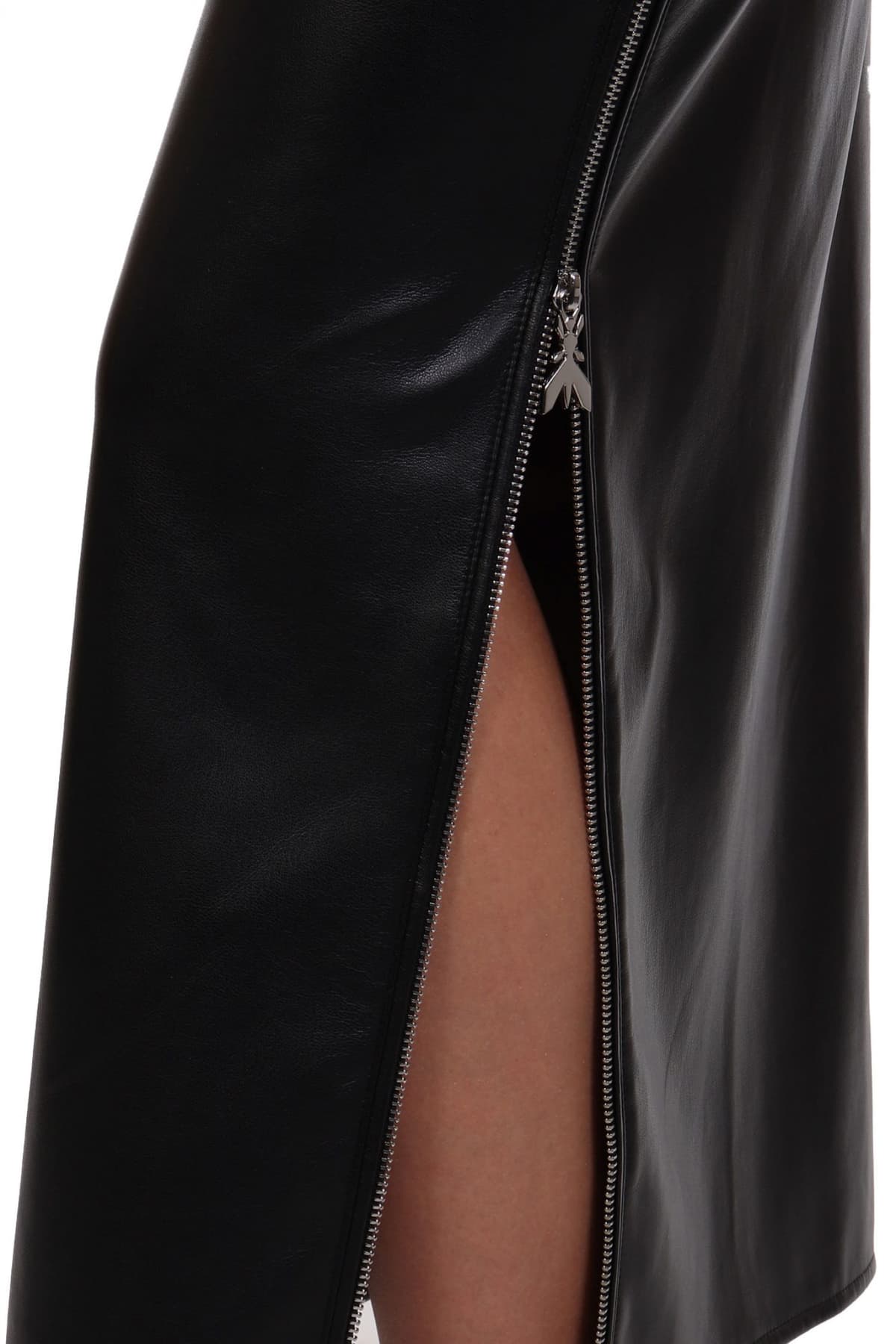 PATRIZIA PEPE ΦΟΡΕΜΑ ΤΙΡΑΝΤΑ FAUX LEATHER ΚΡΟΥΑΖΕ ΤΡΟΥΚΣ MIDI ΜΑΥΡΟ